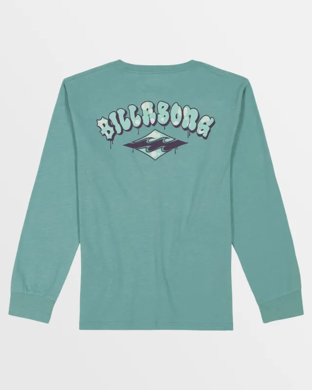 Little Boys Bubblearch Long Sleeve T-Shirt - Dusty Teal Heather sold by Billabong
