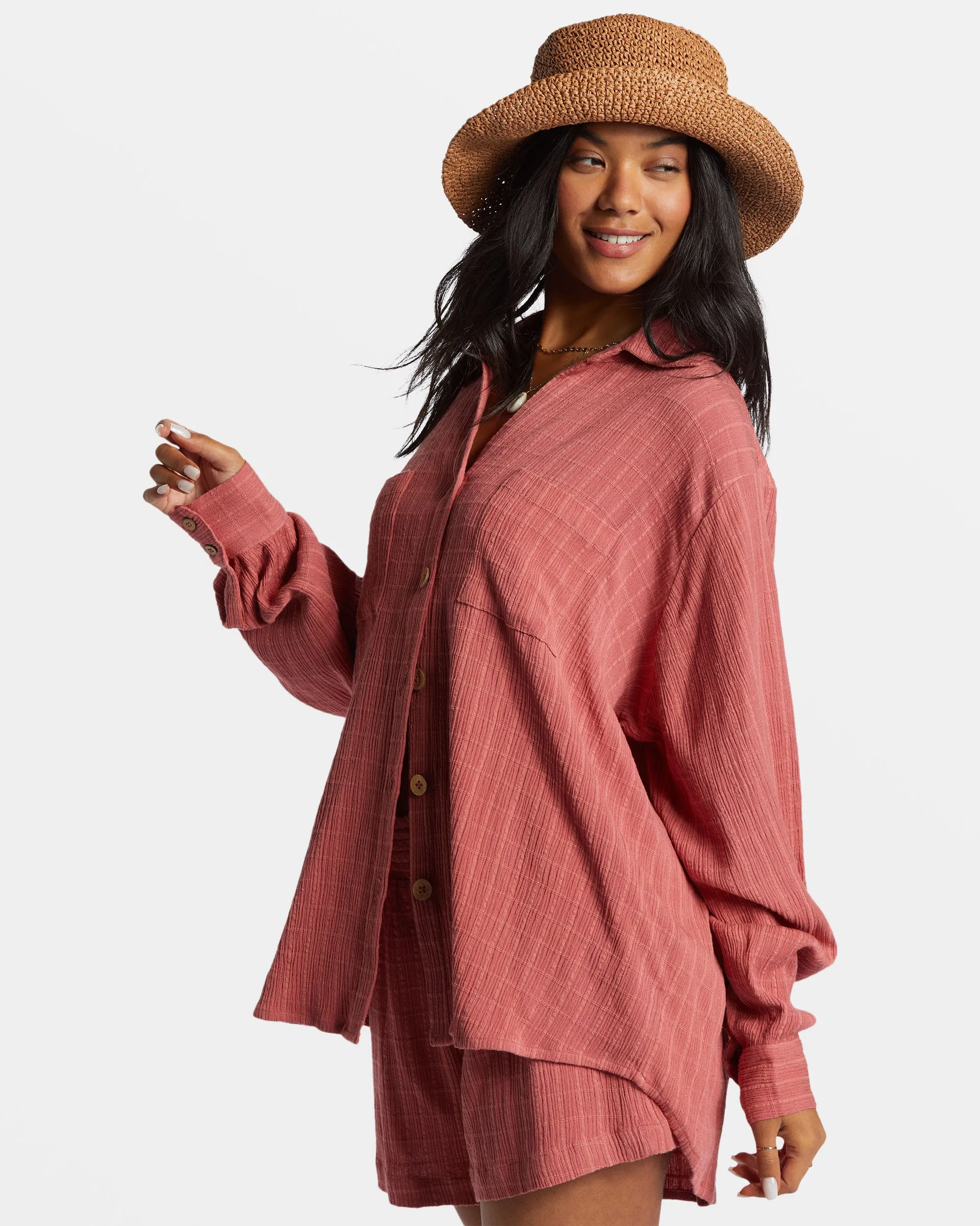Swell Long Sleeve Shirt - Red Clay sold by Billabong product image thumbnail 3