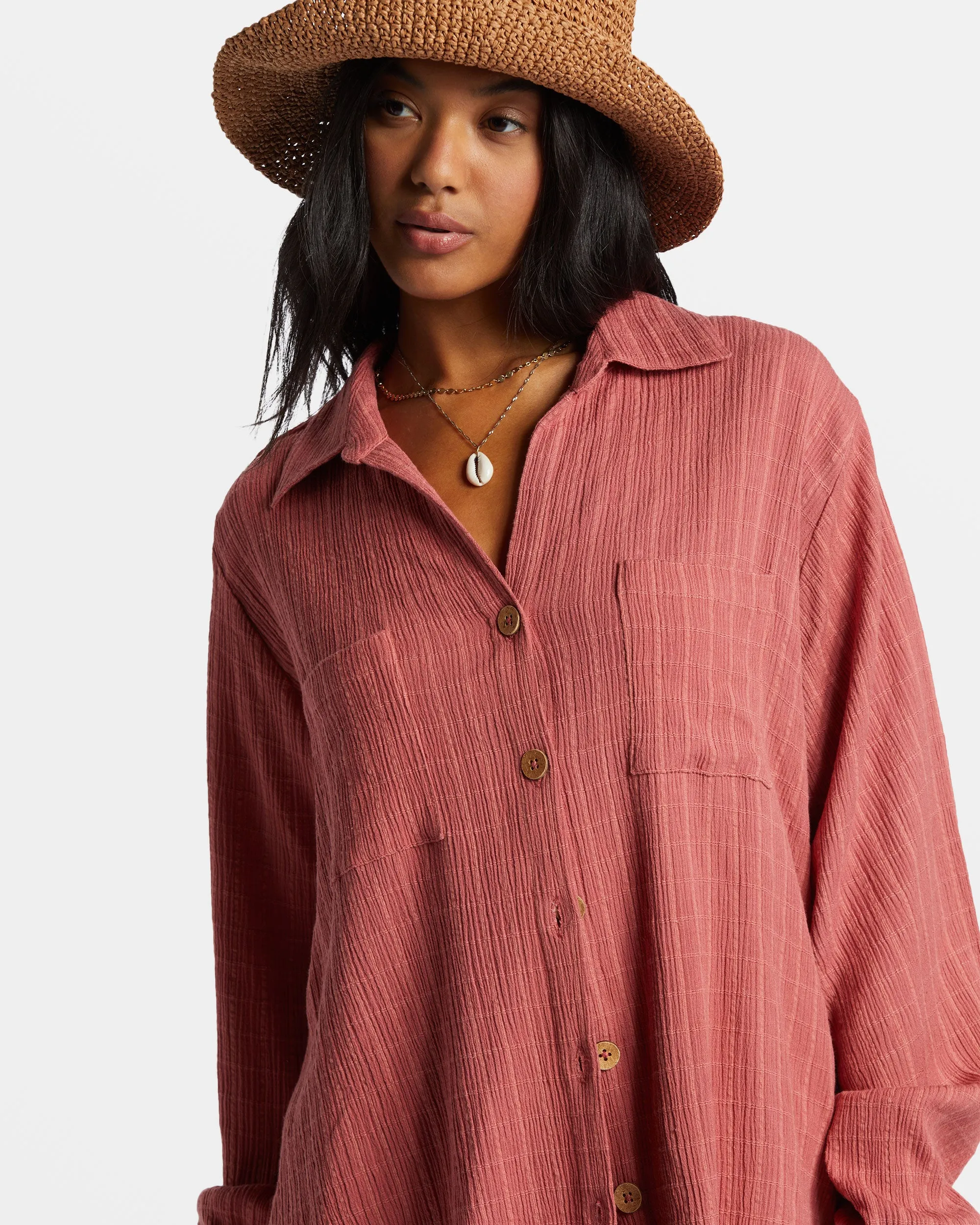 Swell Long Sleeve Shirt - Red Clay sold by Billabong product image thumbnail 5