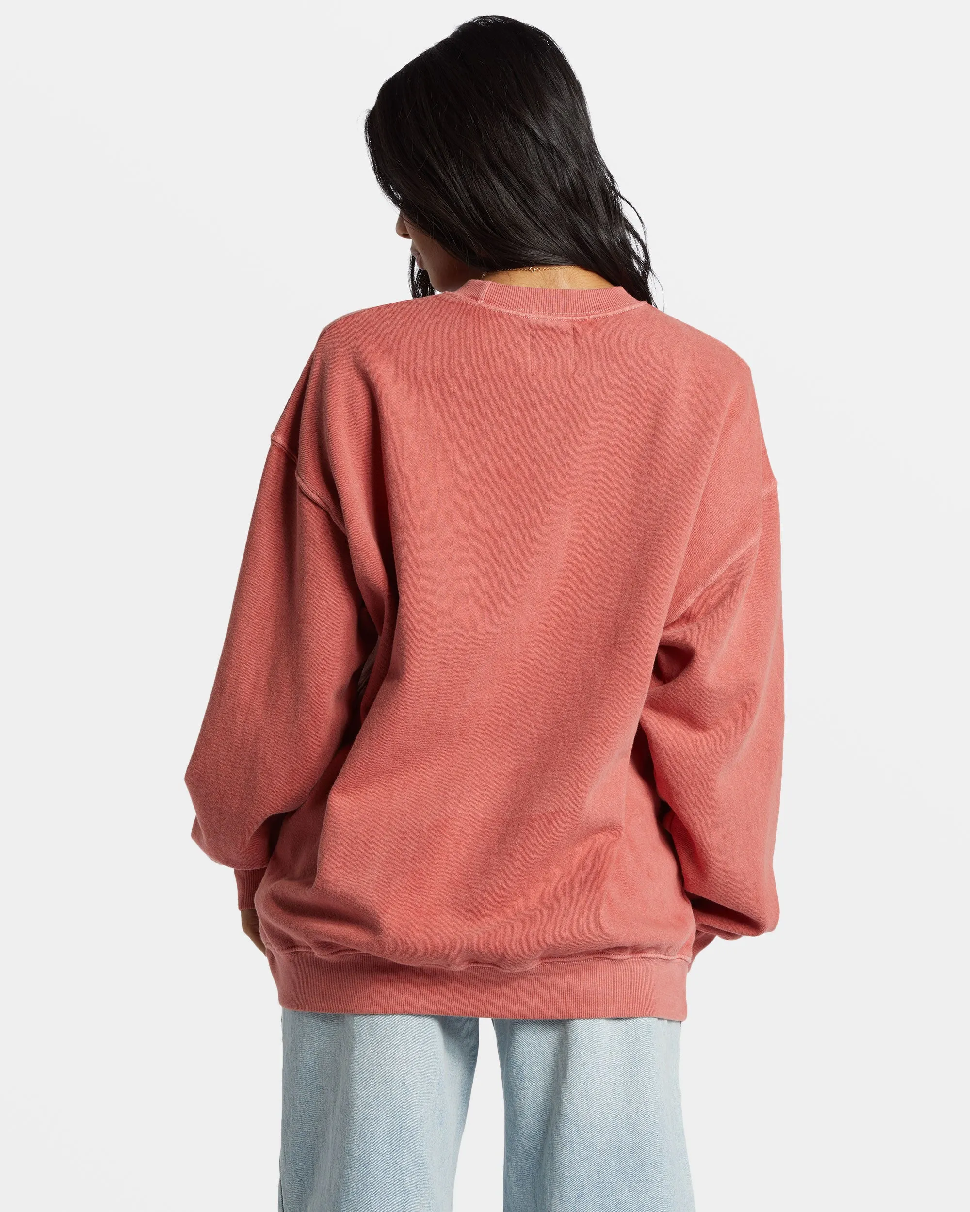 Ride In Oversized Crewneck Sweatshirt - Red Clay sold by Billabong product image thumbnail 3