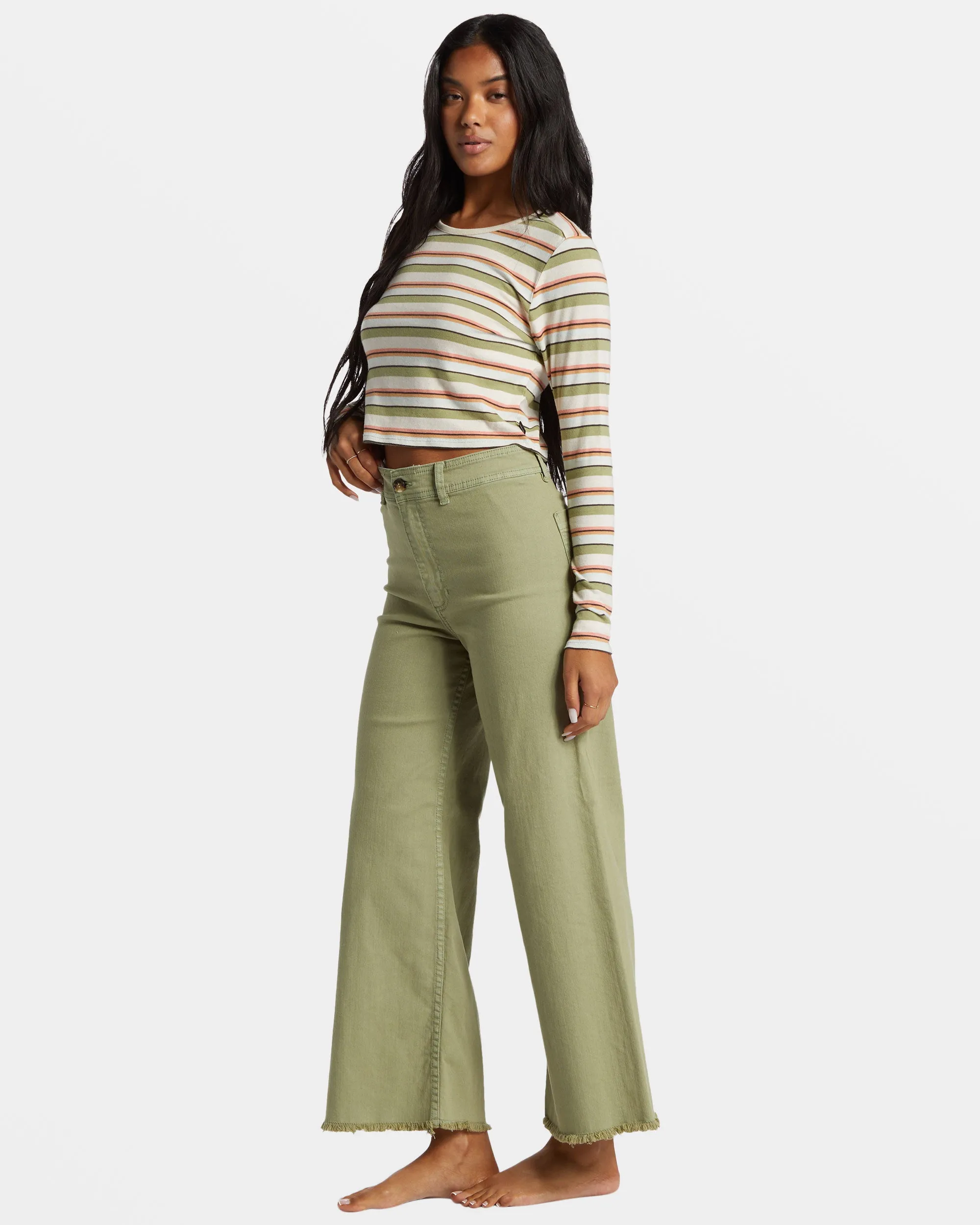 Free Fall High-Waist Pants - Army sold by Billabong product image thumbnail 4