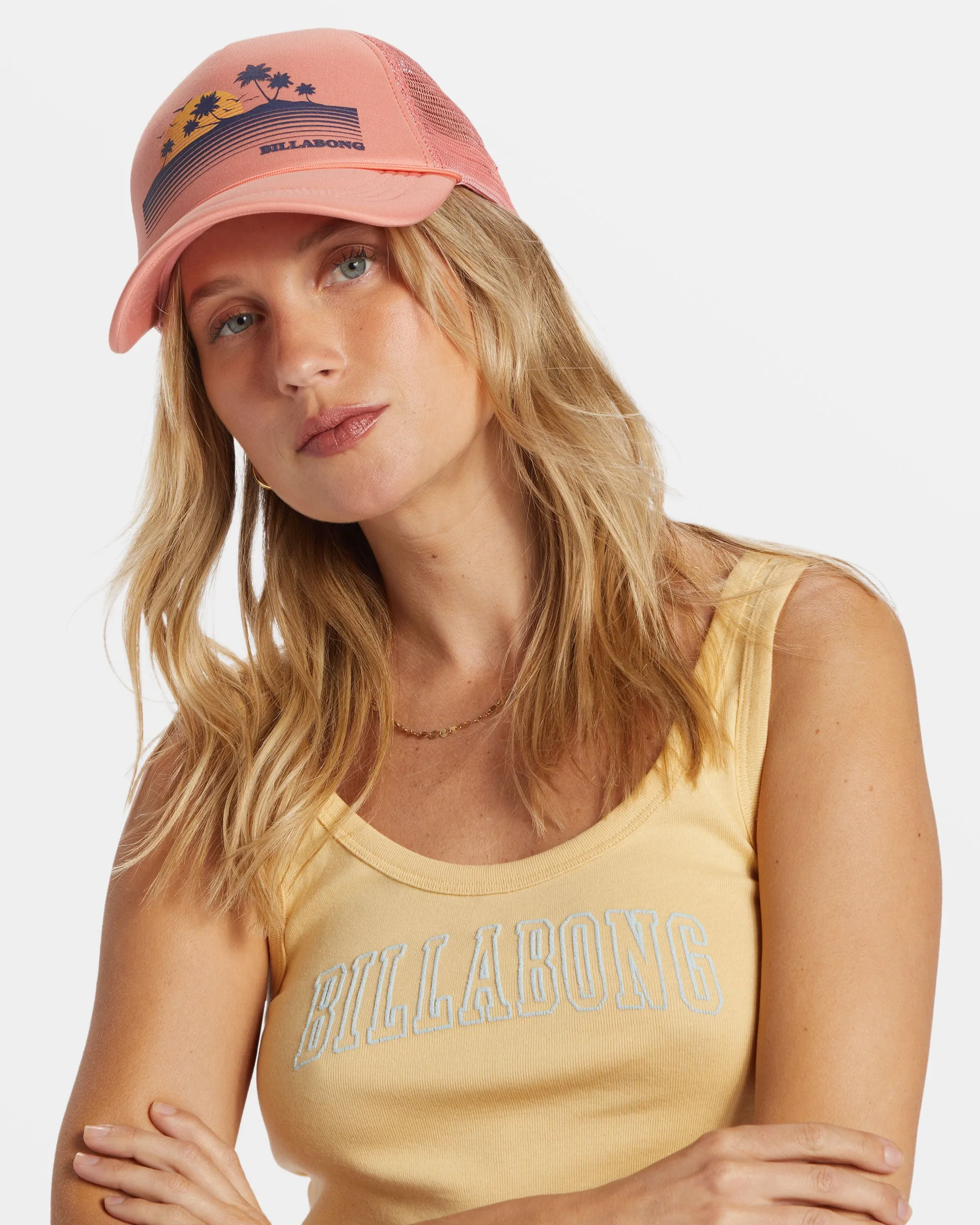 Across Waves Trucker Hat - Peach Out sold by Billabong