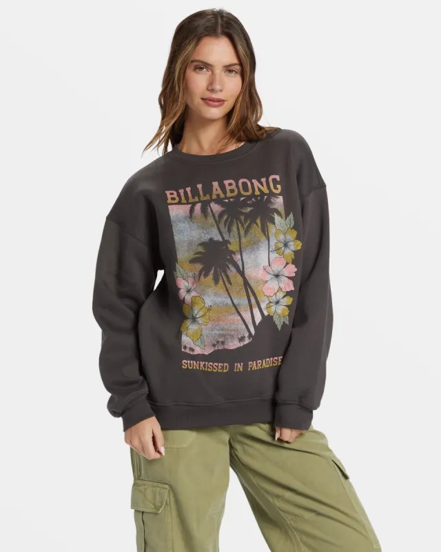 Sunkissed Paradise Crewneck Sweatshirt - Off Black sold by Billabong