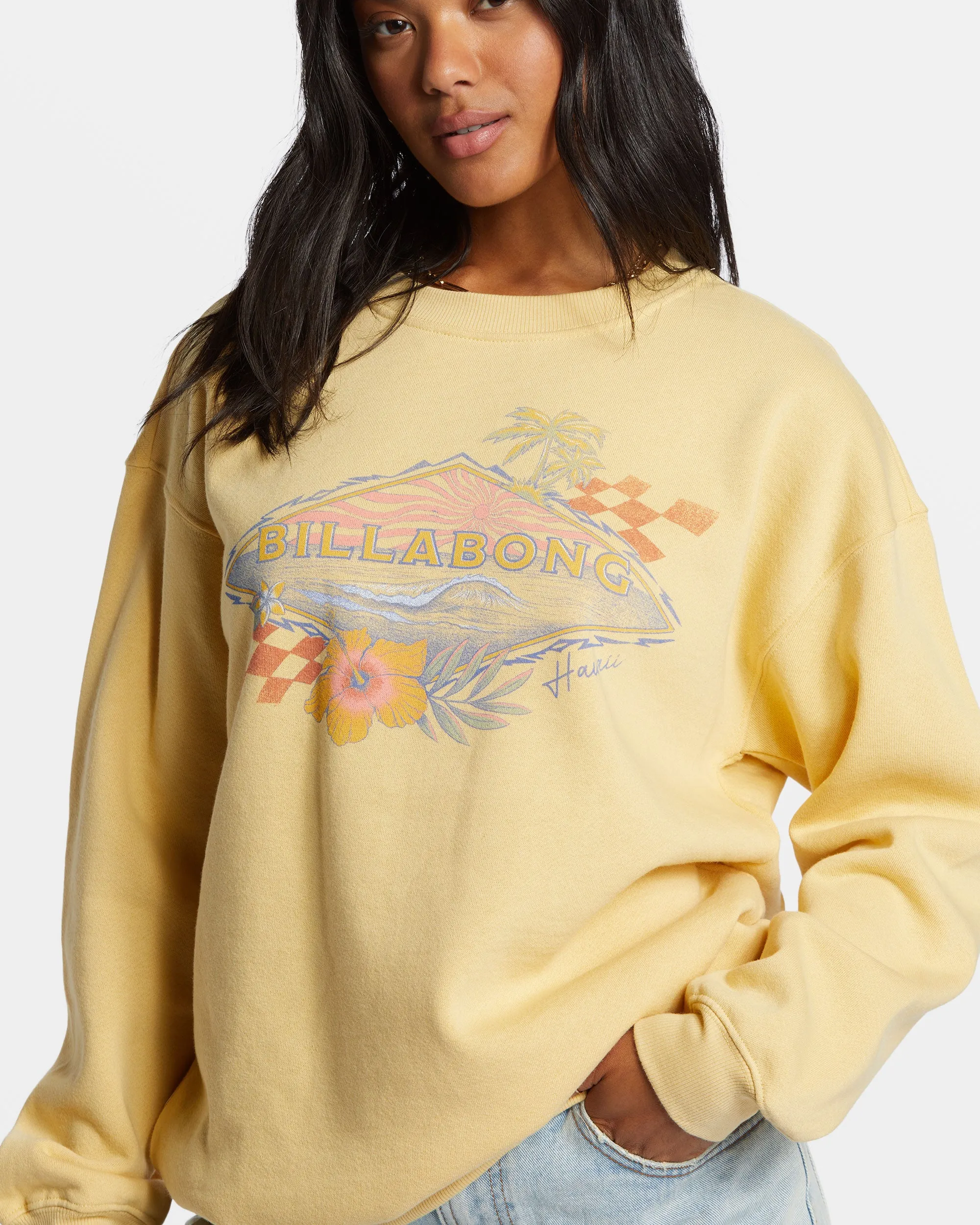Surfing Together Crewneck Sweatshirt - Pale Yellow sold by Billabong product image thumbnail 5