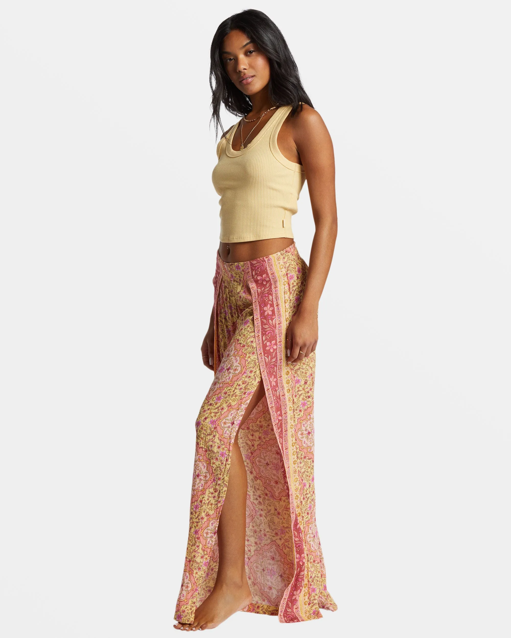Split Spirit Floral Pants - Pale Yellow sold by Billabong product image thumbnail 3