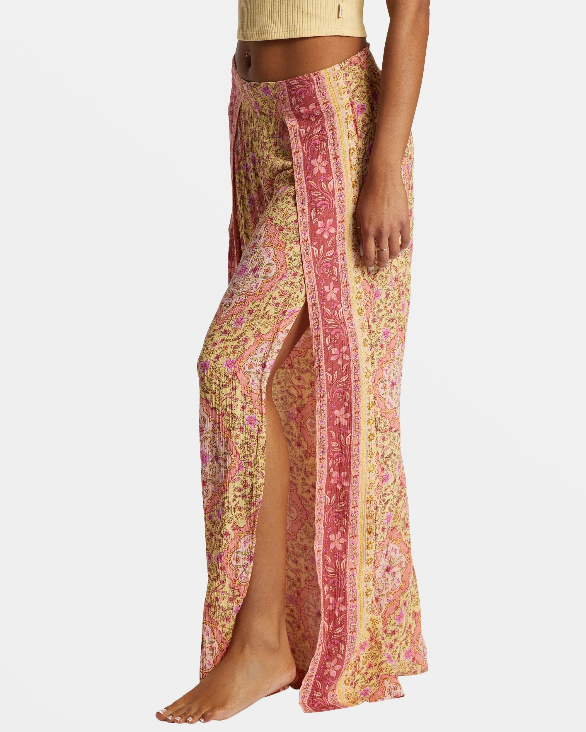 Split Spirit Floral Pants - Pale Yellow sold by Billabong product image thumbnail 4
