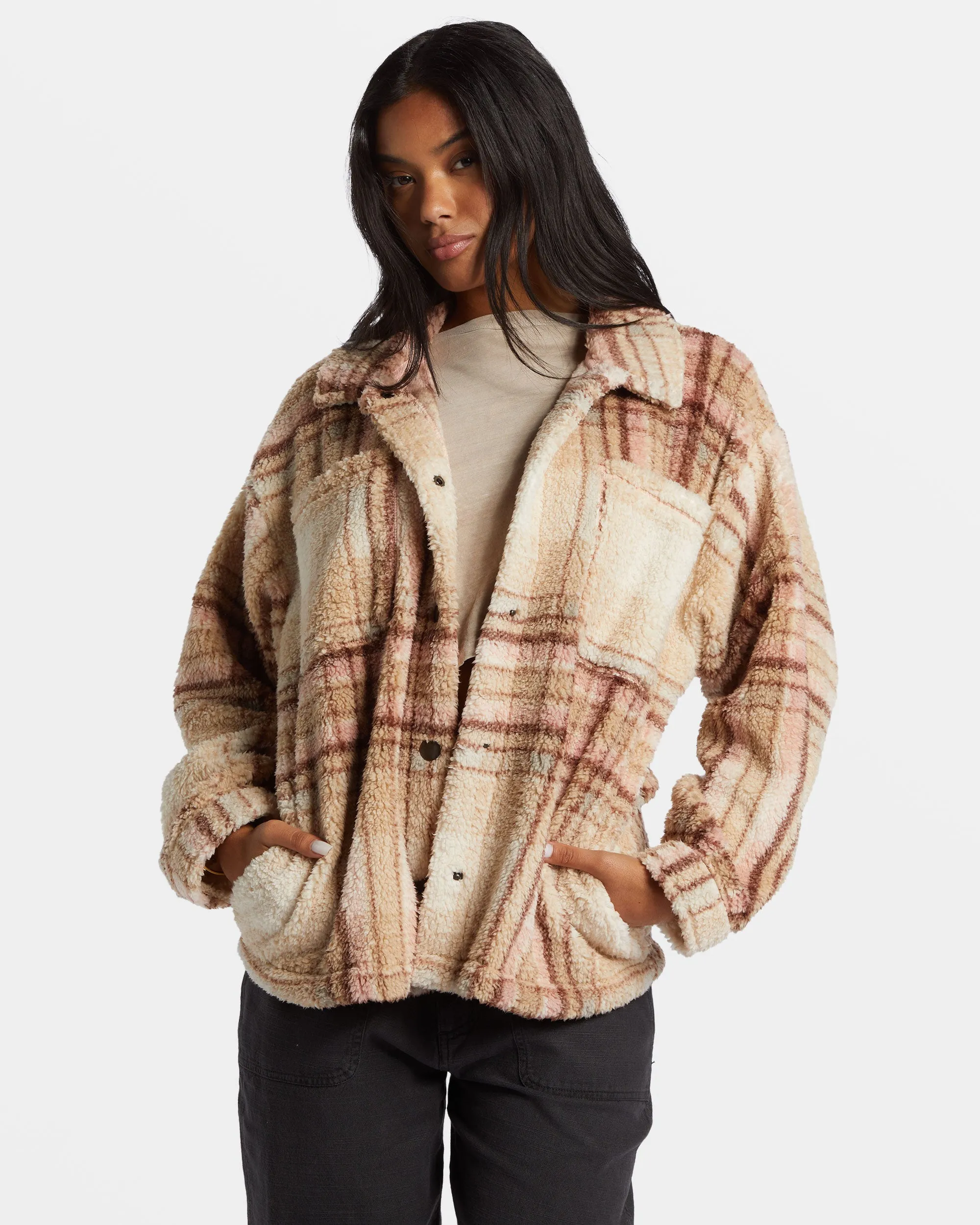 Sundown Sherpa Jacket - Dusty Peach sold by Billabong
