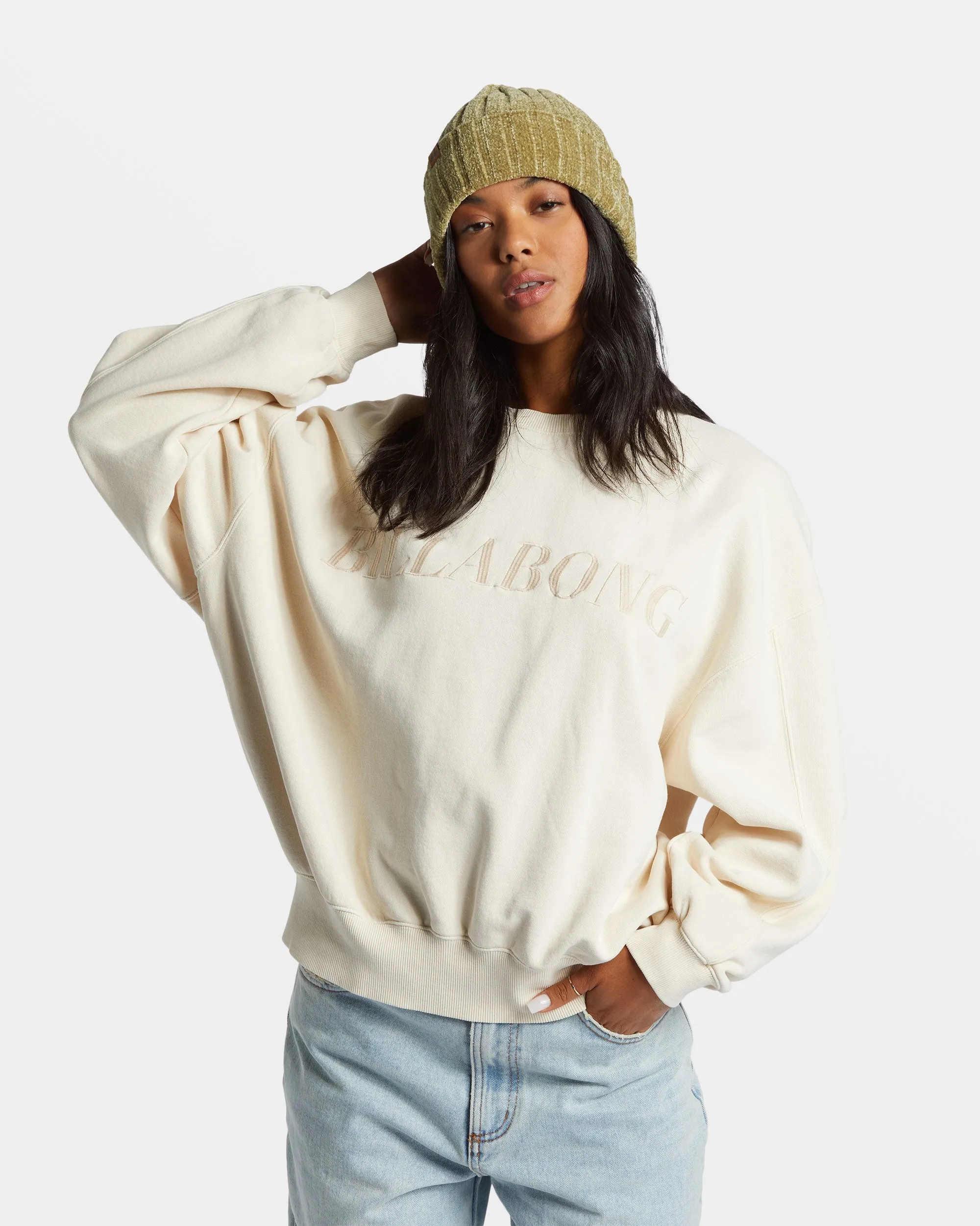 Palmin Kendal Crewneck Sweatshirt - White Cap sold by Billabong