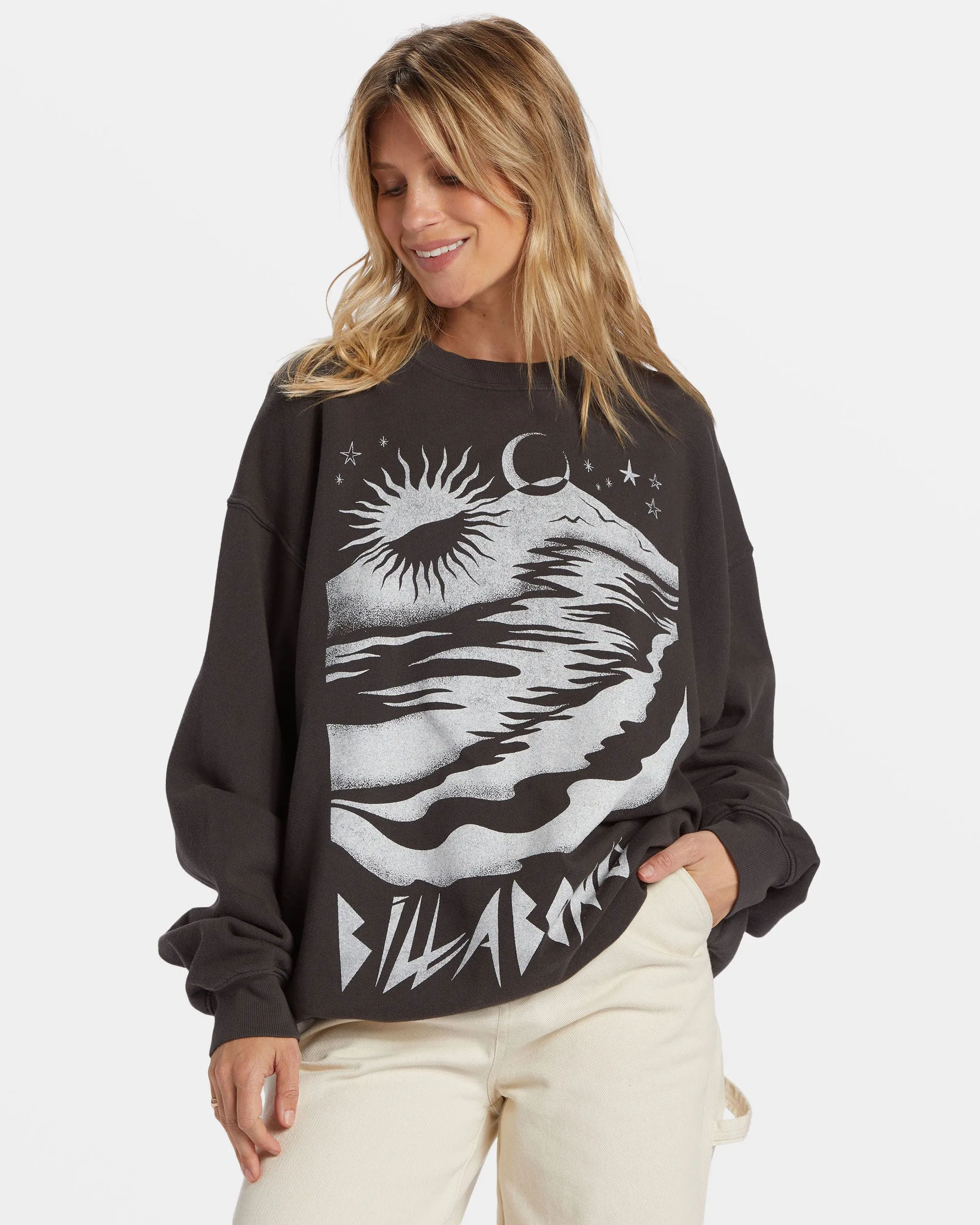 Ride In Oversized Crewneck Sweatshirt - Black Sands sold by Billabong product image thumbnail 2