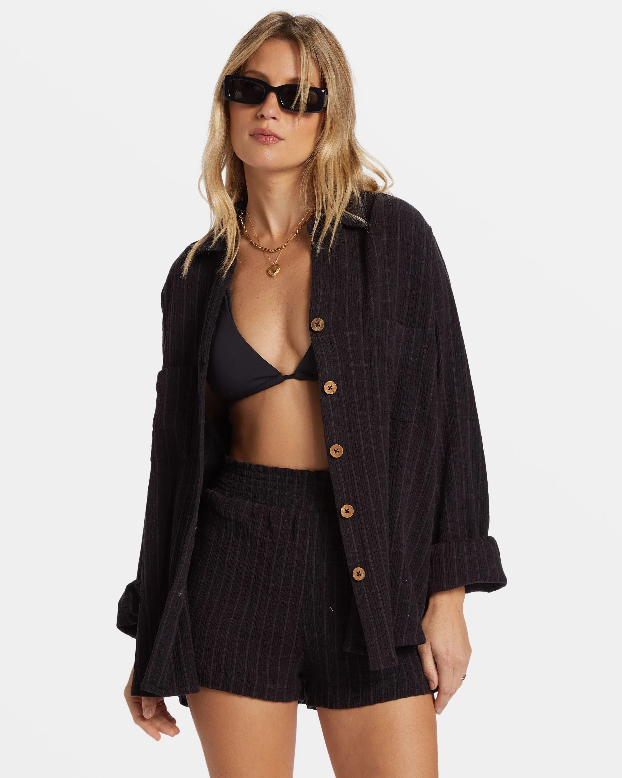 Swell Long Sleeve Shirt - Black Sands sold by Billabong