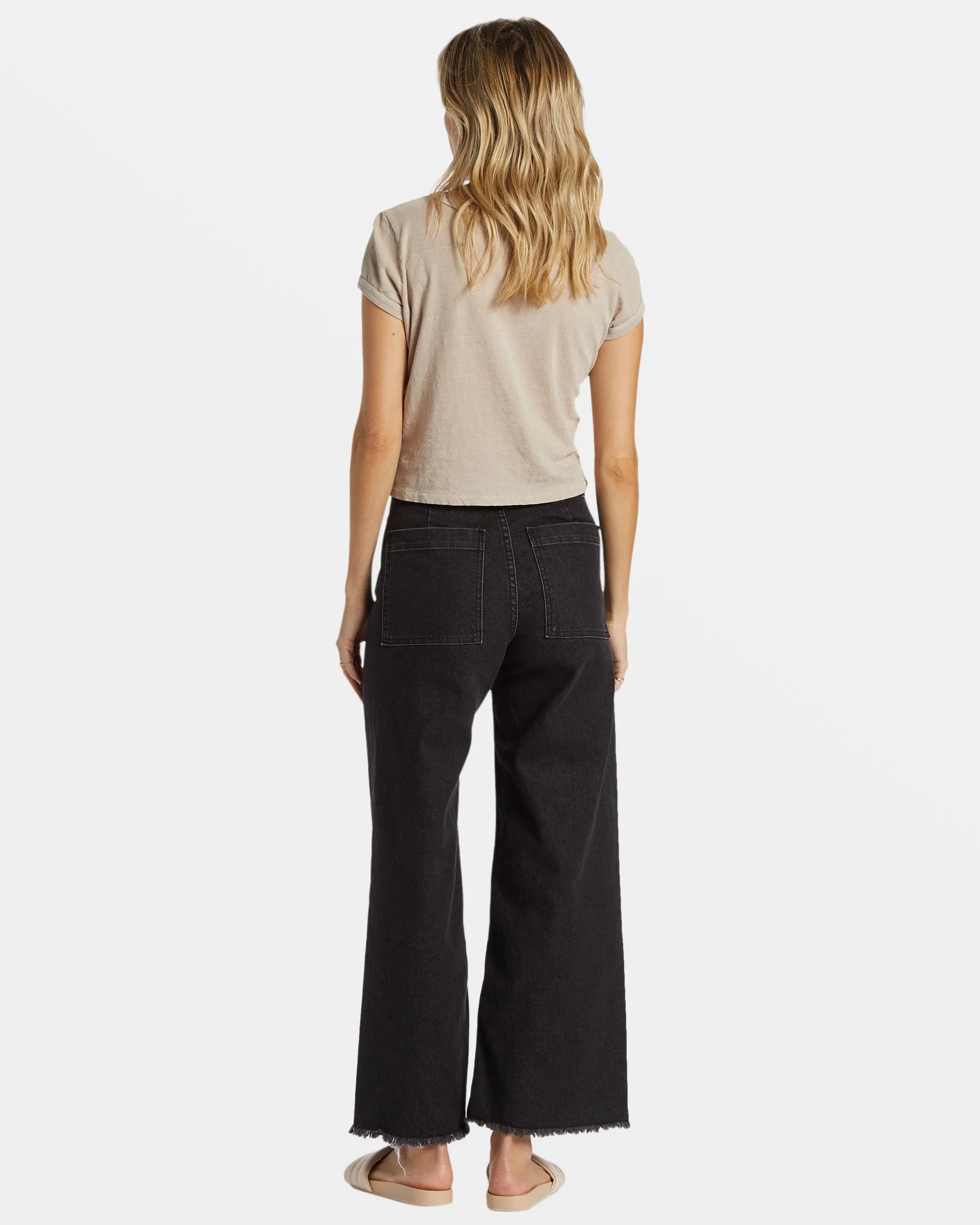 Free Fall Wide-Leg Pants - Black Rinse sold by Billabong product image thumbnail 3