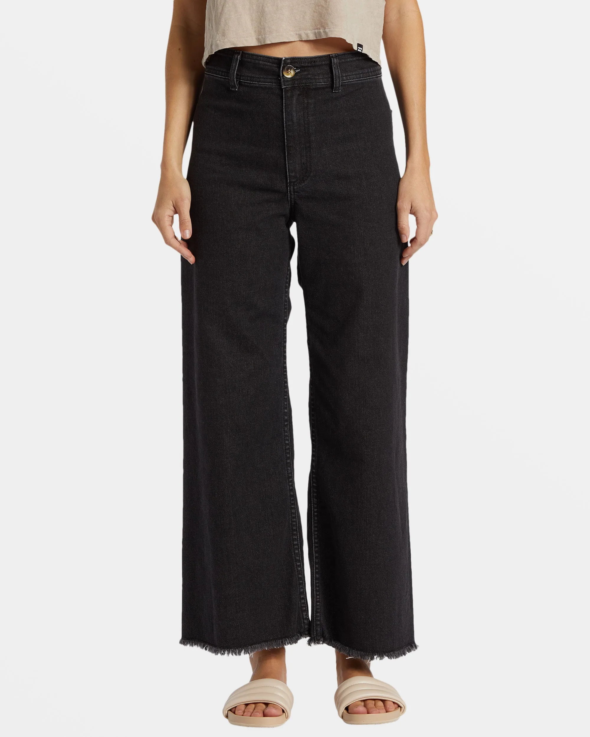 Free Fall Wide-Leg Pants - Black Rinse sold by Billabong product image thumbnail 5