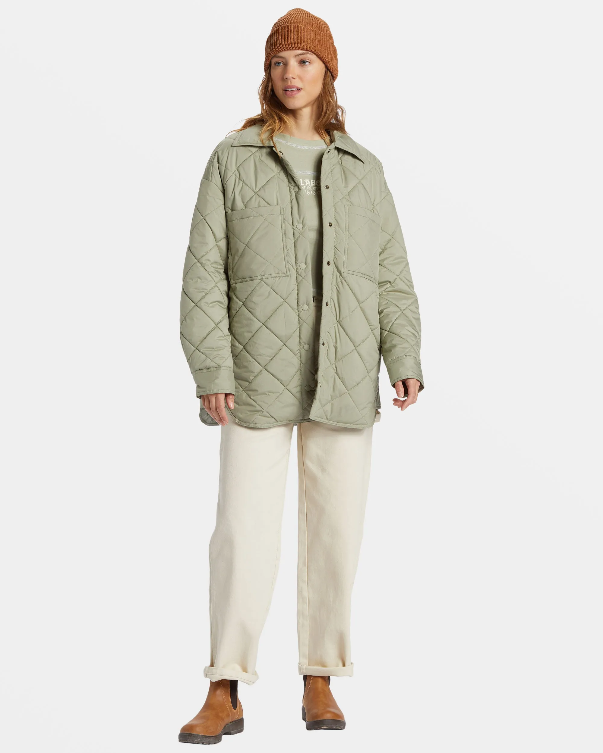 Transport Shacket Snap Front Overshirt - Seagrass sold by Billabong product image thumbnail 4
