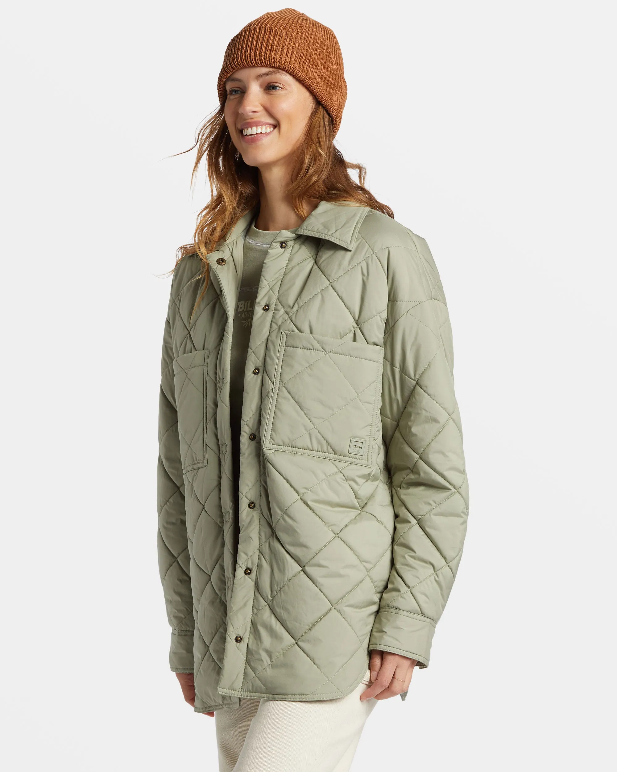 Transport Shacket Snap Front Overshirt - Seagrass sold by Billabong product image thumbnail 3