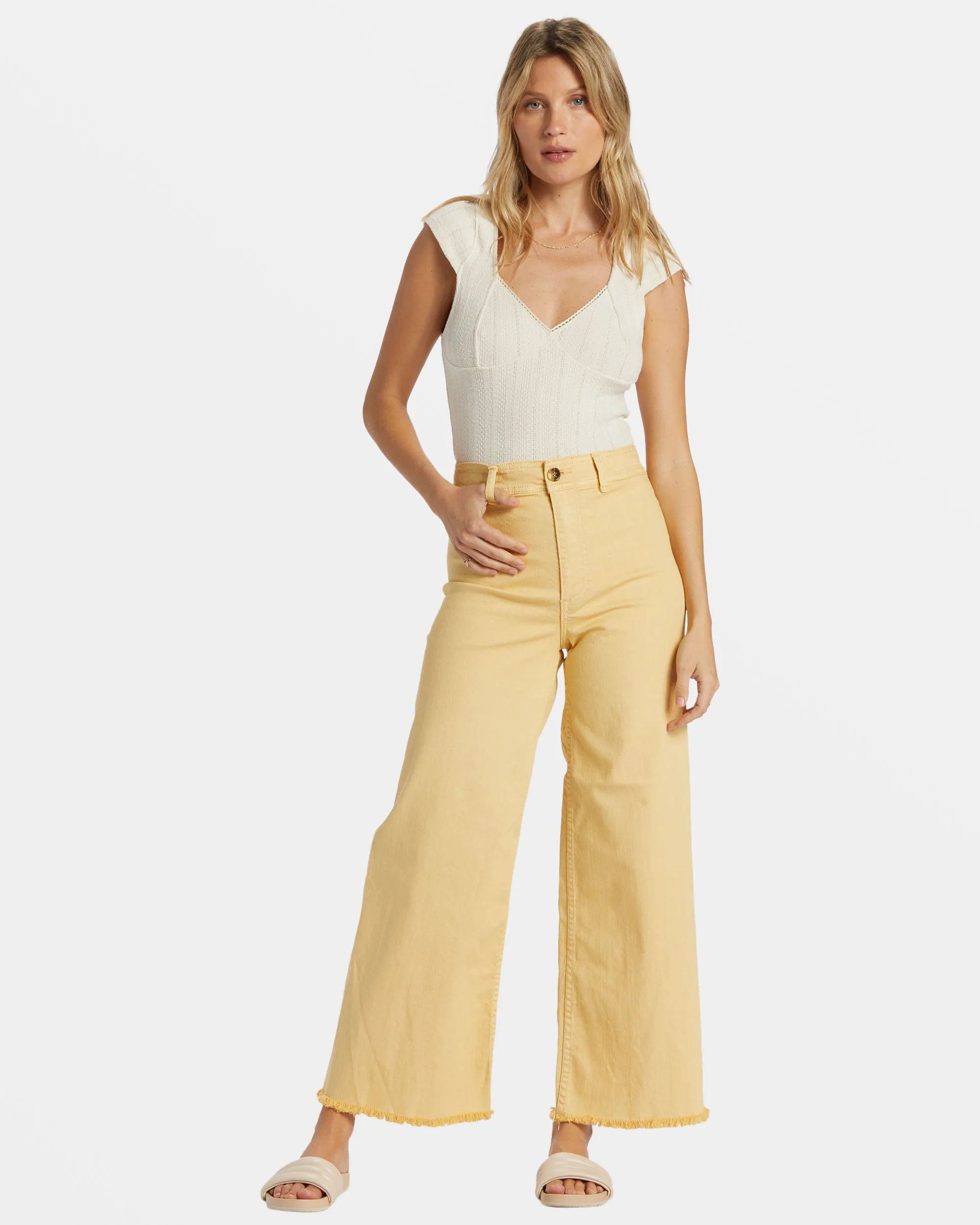 Free Fall High-Waist Pants - Pale Yellow sold by Billabong product image thumbnail 2