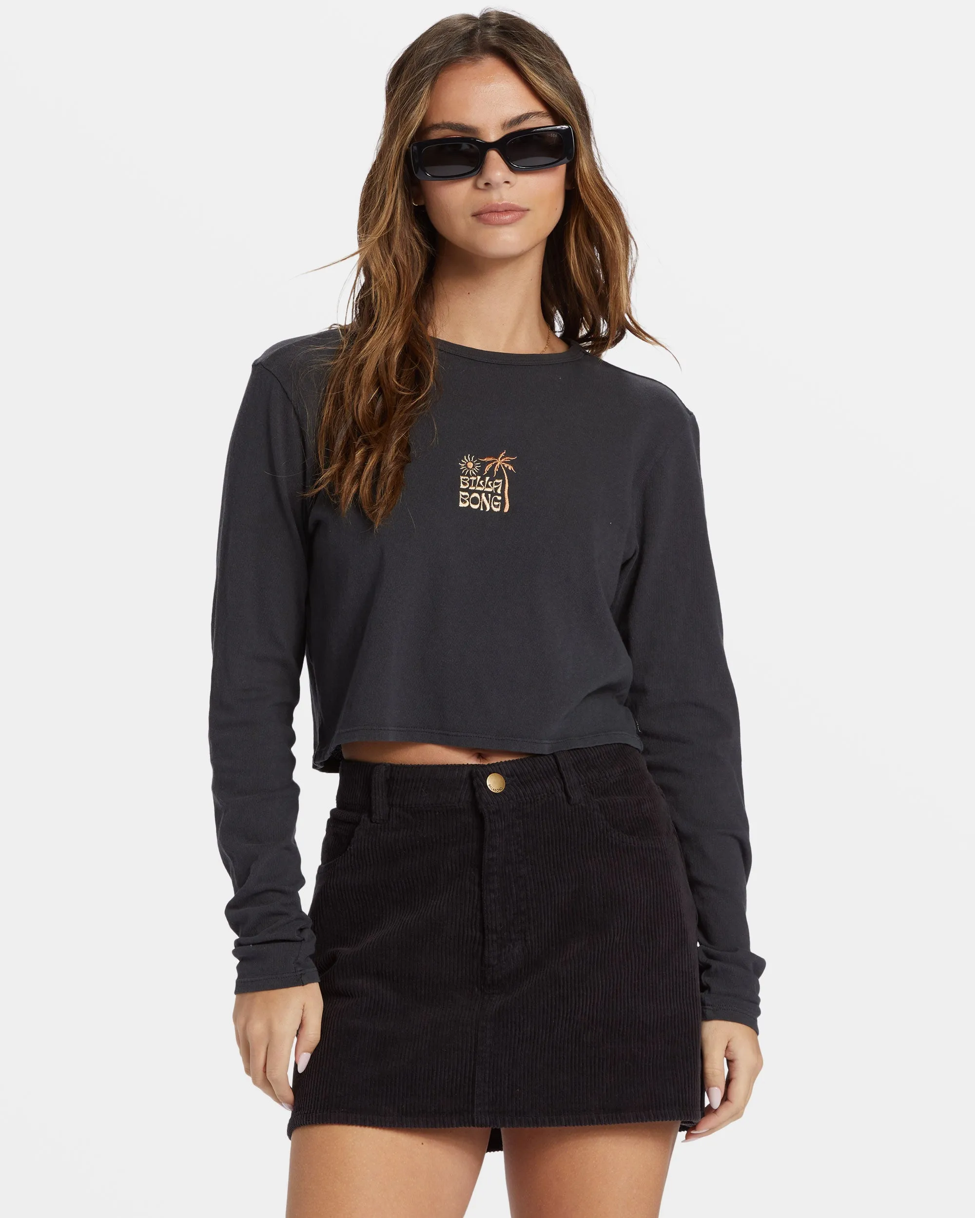 Marina Corduroy Skirt - Black Pebble sold by Billabong