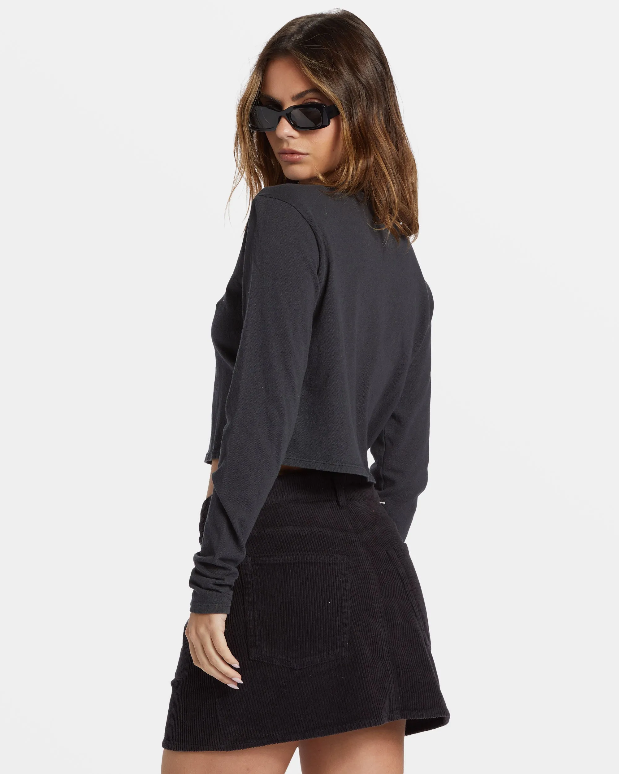 Marina Corduroy Skirt - Black Pebble sold by Billabong product image thumbnail 2