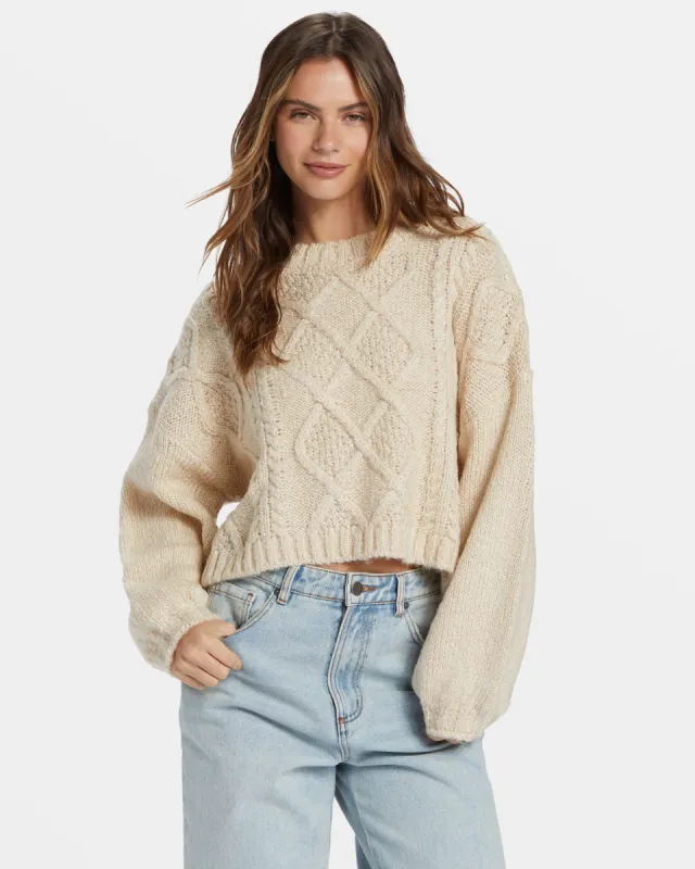 Modern Love Pullover Sweater - Dove sold by Billabong