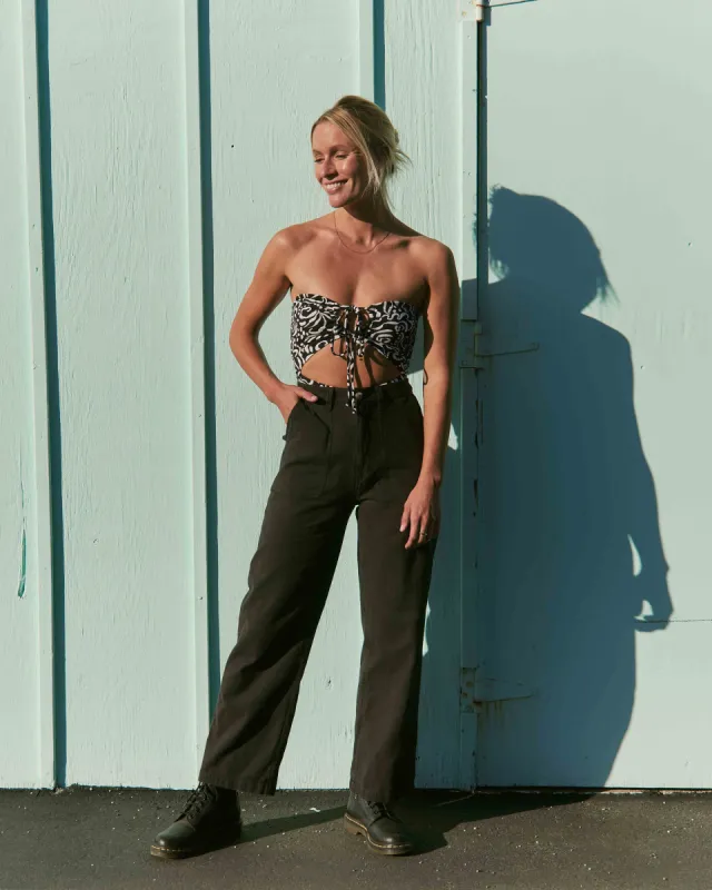 Stay Grounded Straight-Leg Pants - Black Sands sold by Billabong