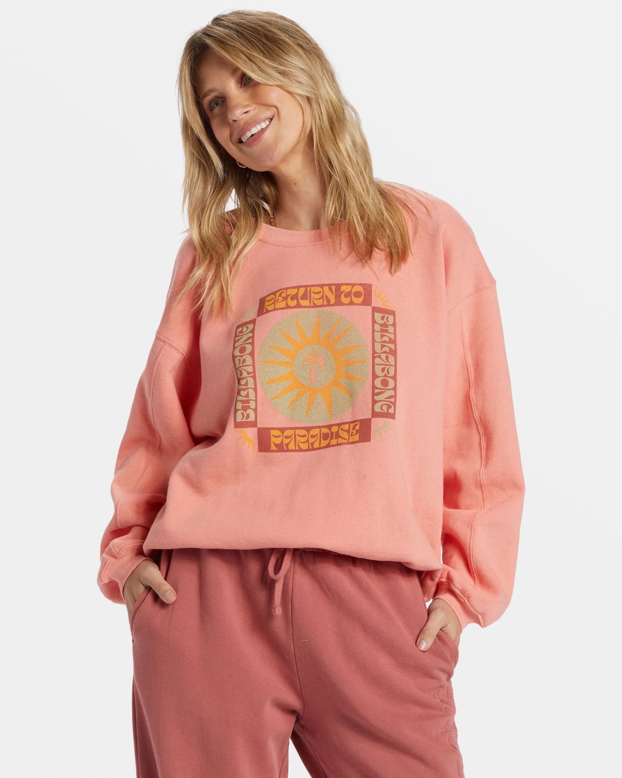 Twisties Kendall Pullover Sweatshirt - Peach Out sold by Billabong