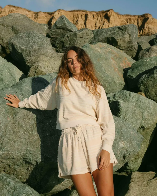 Tempo Crewneck Sweatshirt - White Cap sold by Billabong