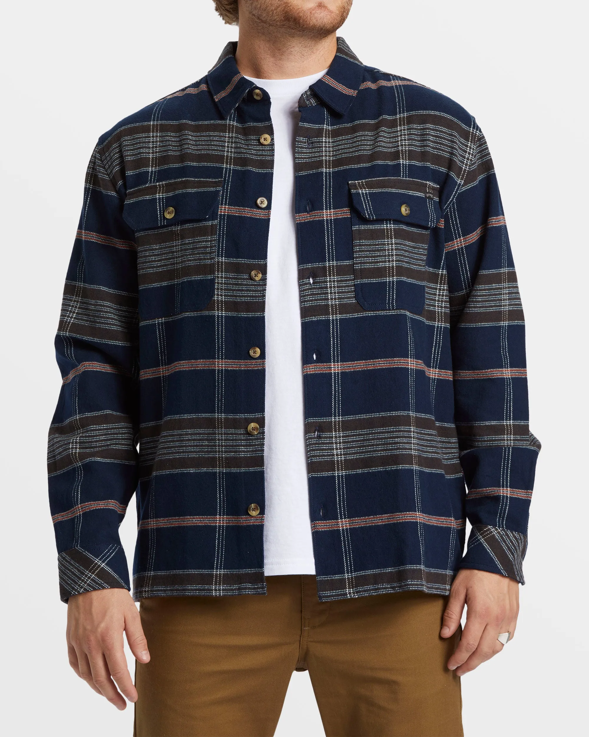 Offshore Long Sleeve Flannel Shirt - Navy sold by Billabong