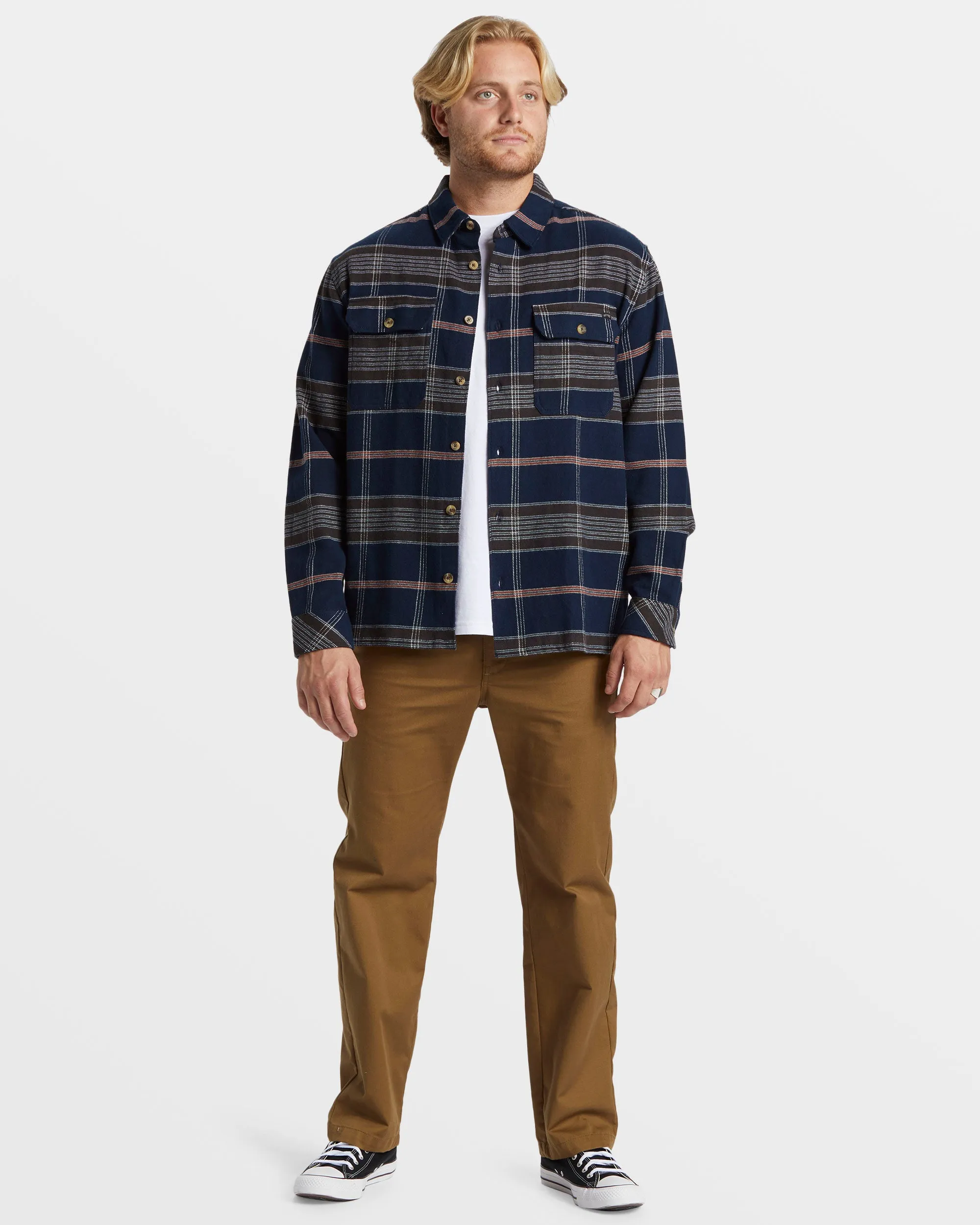 Offshore Long Sleeve Flannel Shirt - Navy sold by Billabong product image thumbnail 5