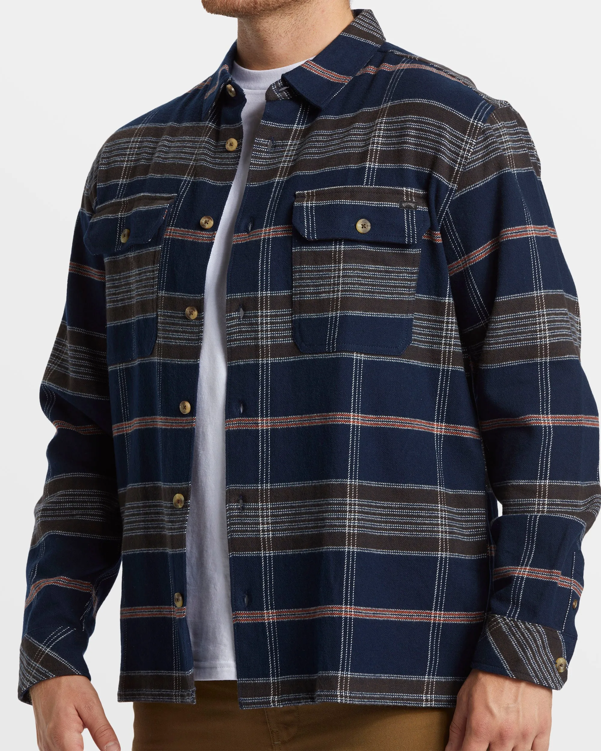 Offshore Long Sleeve Flannel Shirt - Navy sold by Billabong product image thumbnail 4