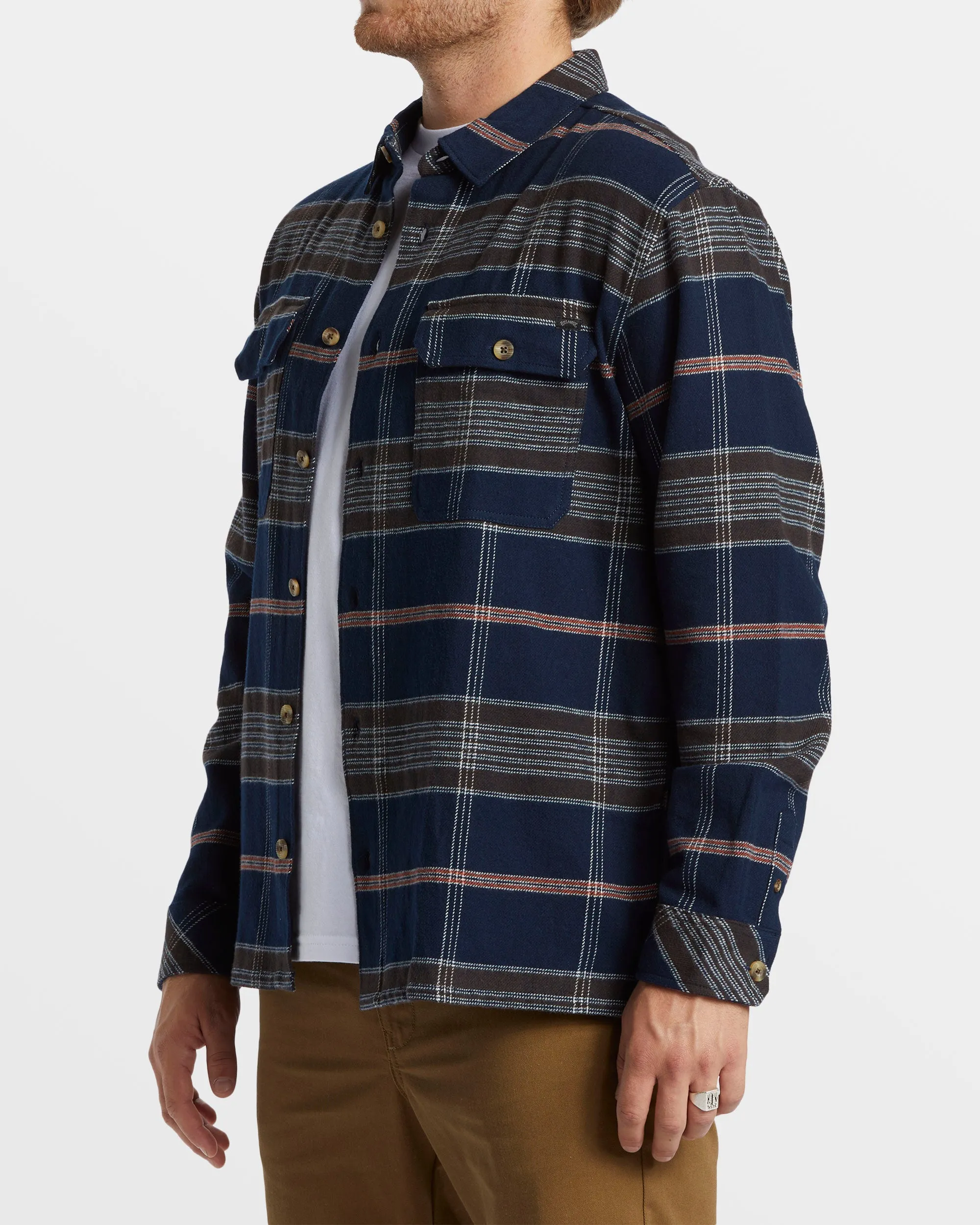 Offshore Long Sleeve Flannel Shirt - Navy sold by Billabong product image thumbnail 3