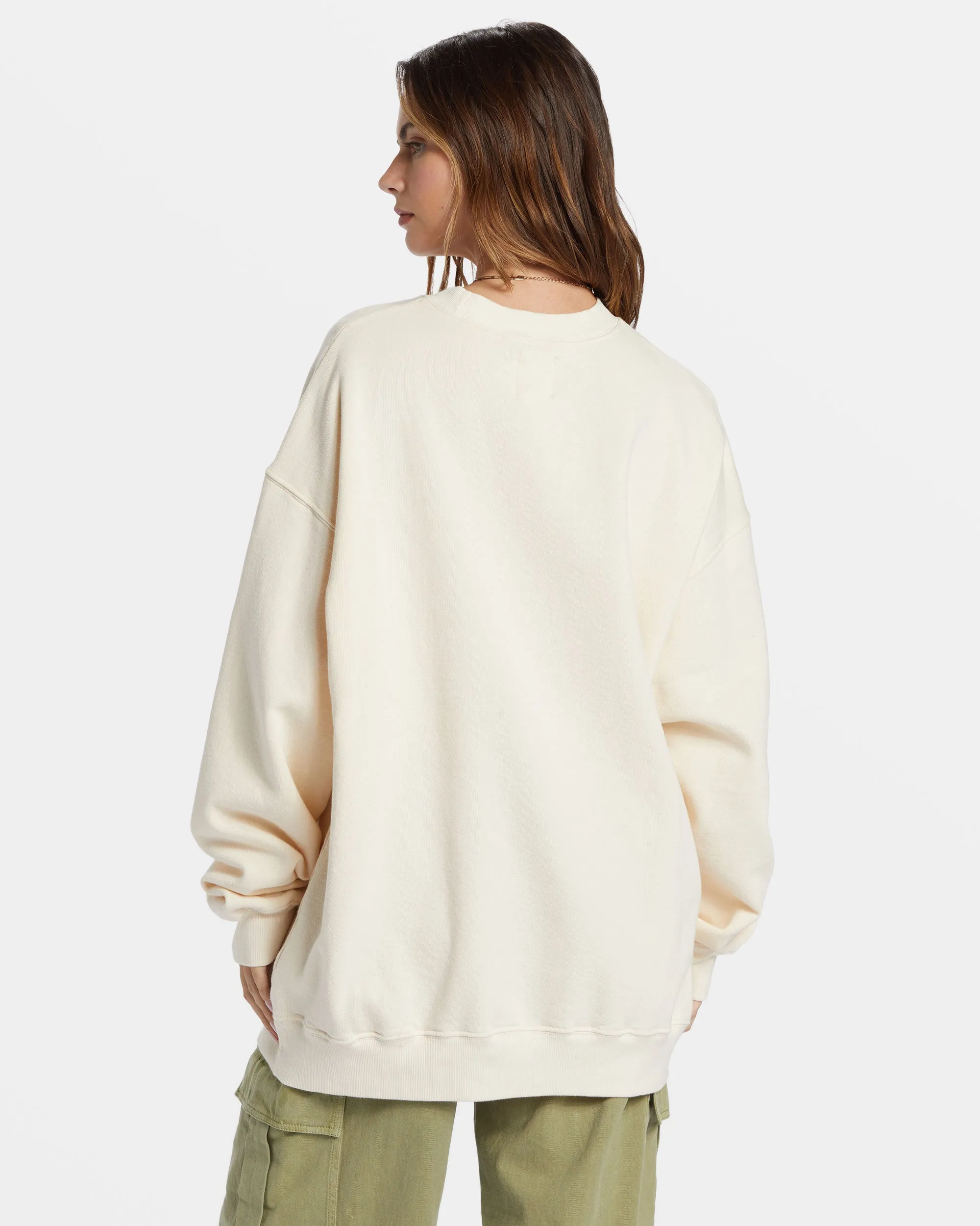 Ride In Oversized Crewneck Sweatshirt - White Cap sold by Billabong product image thumbnail 3