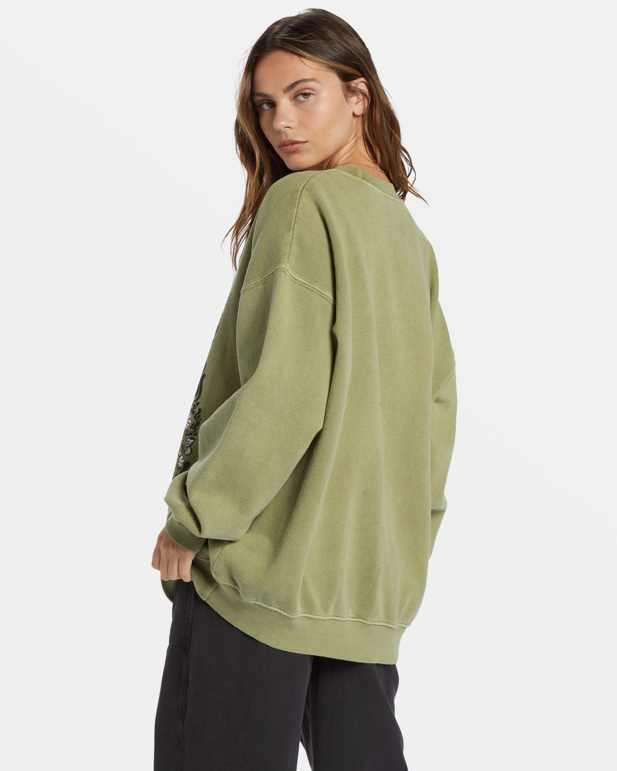 Ride In Oversized Crewneck Sweatshirt - Avocado sold by Billabong product image thumbnail 2