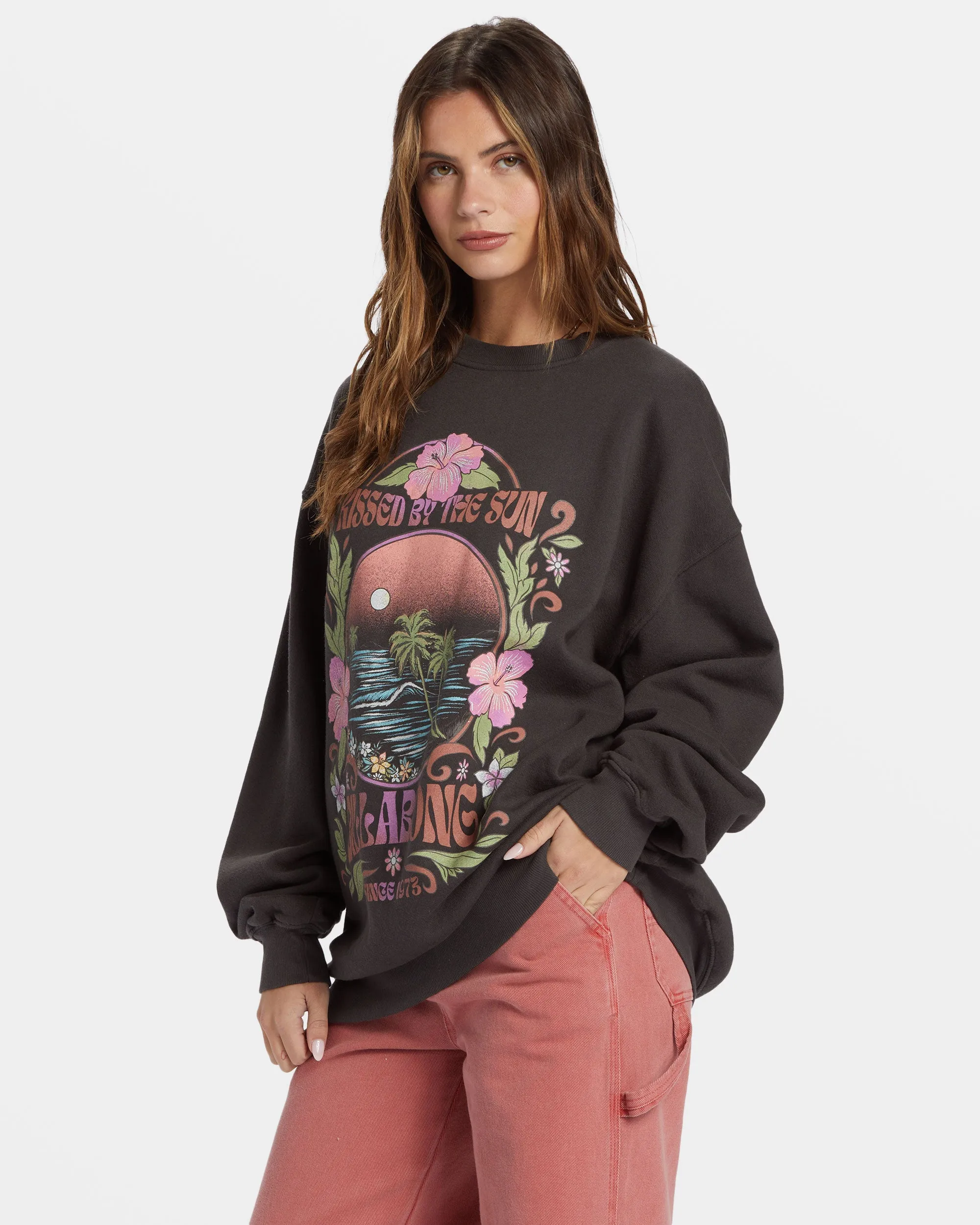 Ride In Oversized Crewneck Sweatshirt - Black Sands sold by Billabong product image thumbnail 4