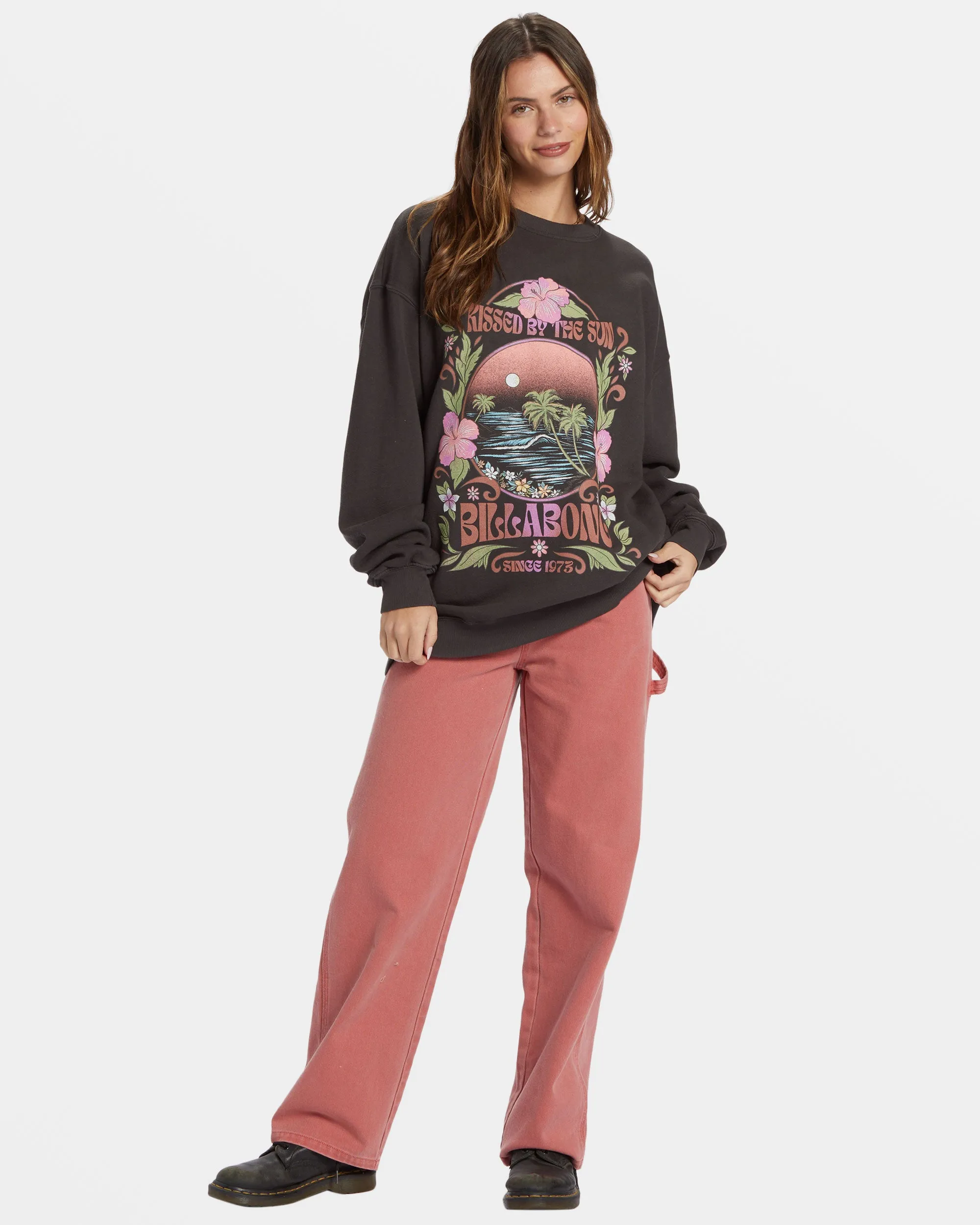 Ride In Oversized Crewneck Sweatshirt - Black Sands sold by Billabong product image thumbnail 5