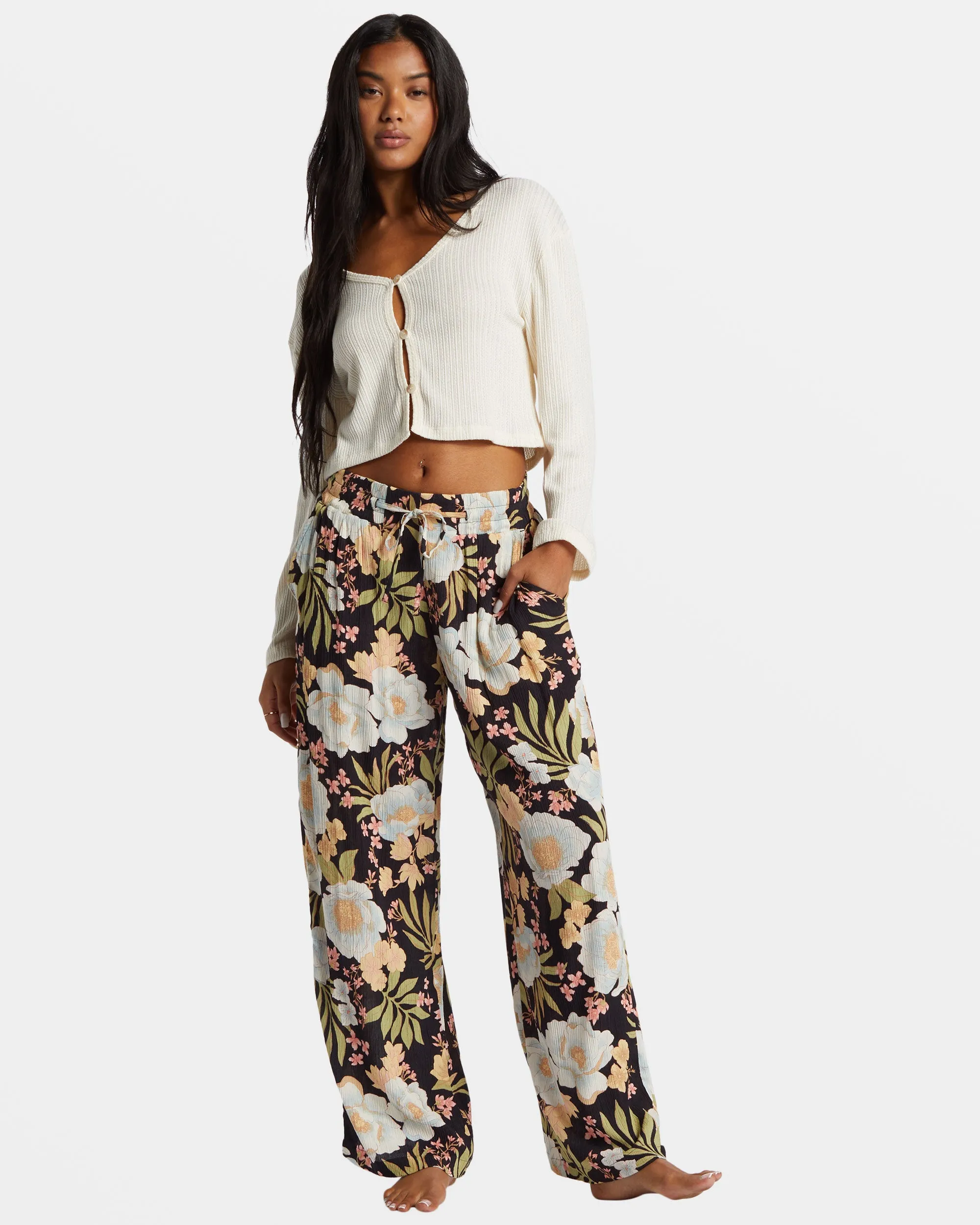 Sun Rays Crinkle Pants - Black Sands sold by Billabong