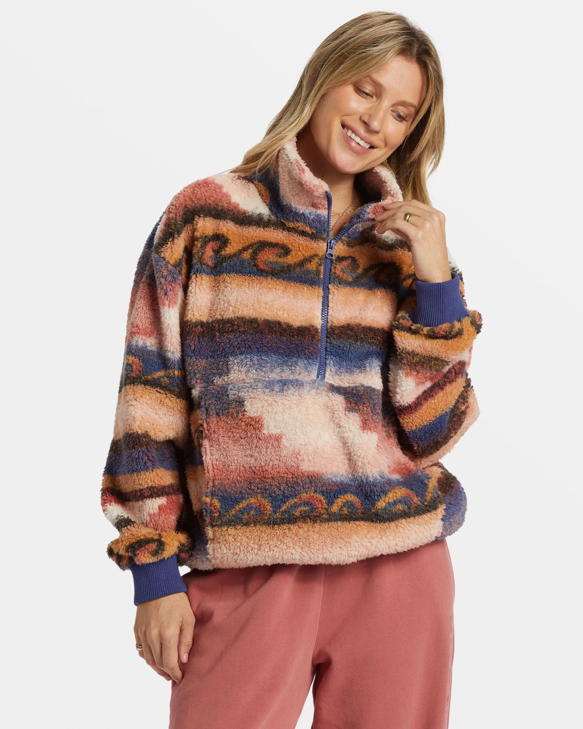 Time Off Half-Zip Fleece Pullover - I Sea Indigo sold by Billabong