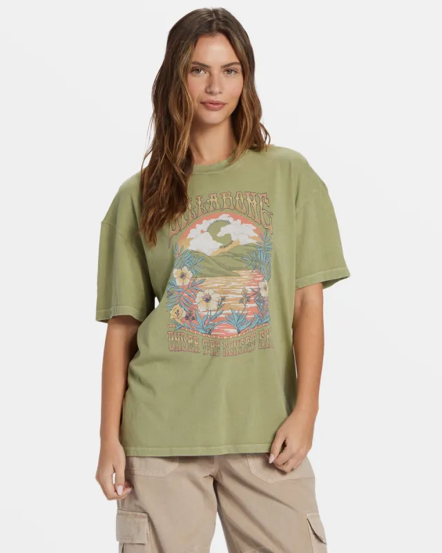 Trippy Paradise T-Shirt - Avocado sold by Billabong