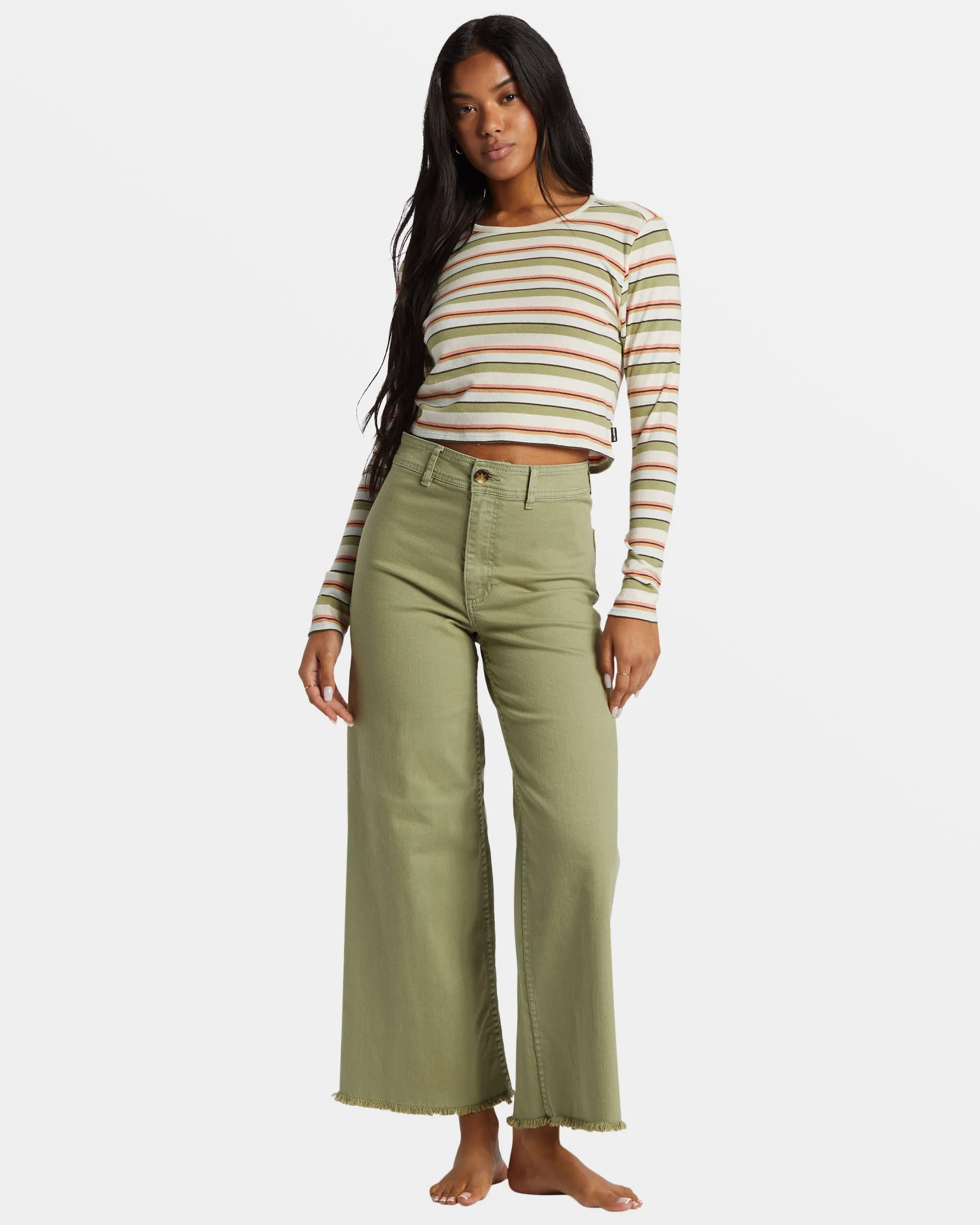 Free Fall High-Waist Pants - Army sold by Billabong product image thumbnail 2