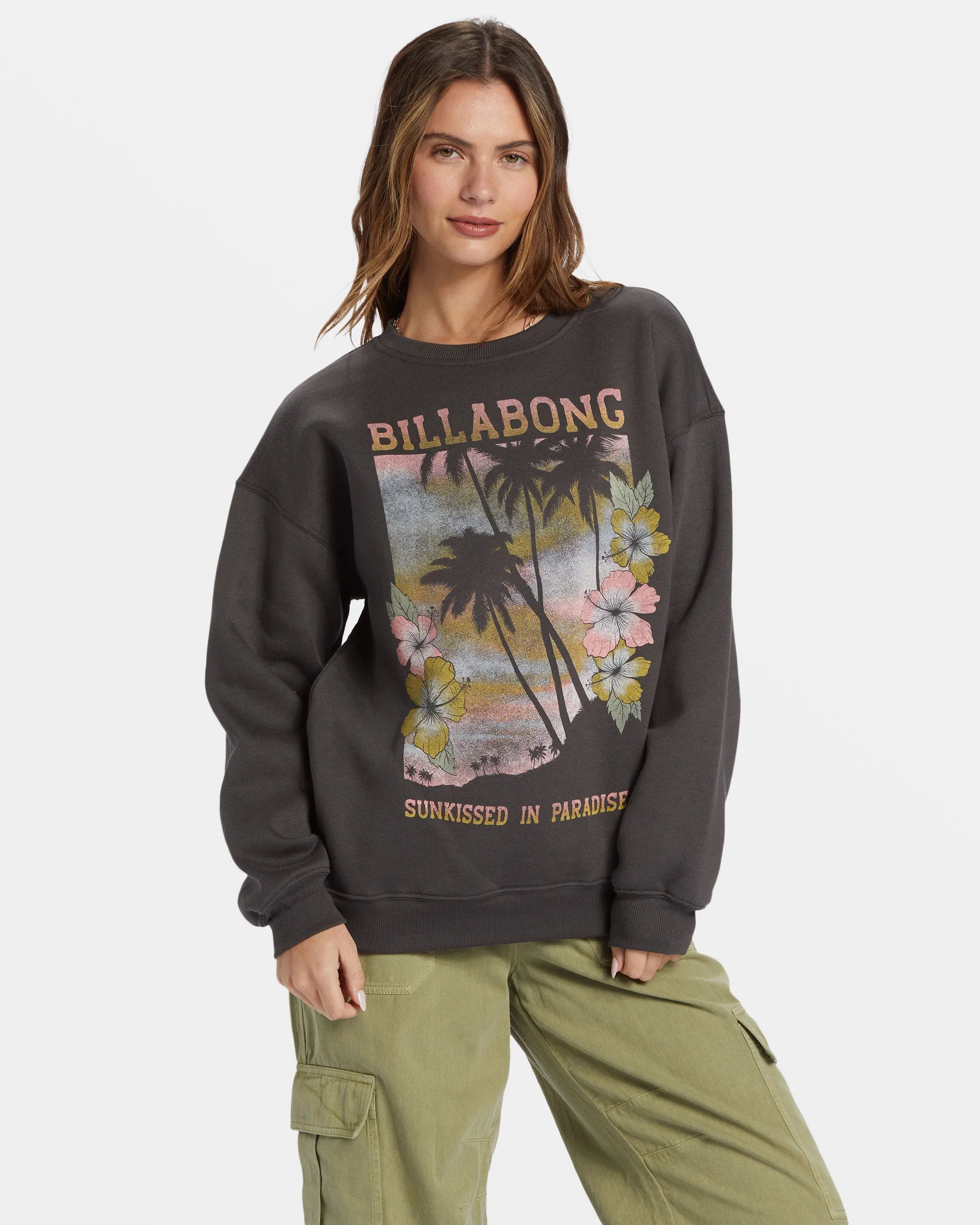 Sunkissed Paradise Crewneck Sweatshirt - Off Black sold by Billabong