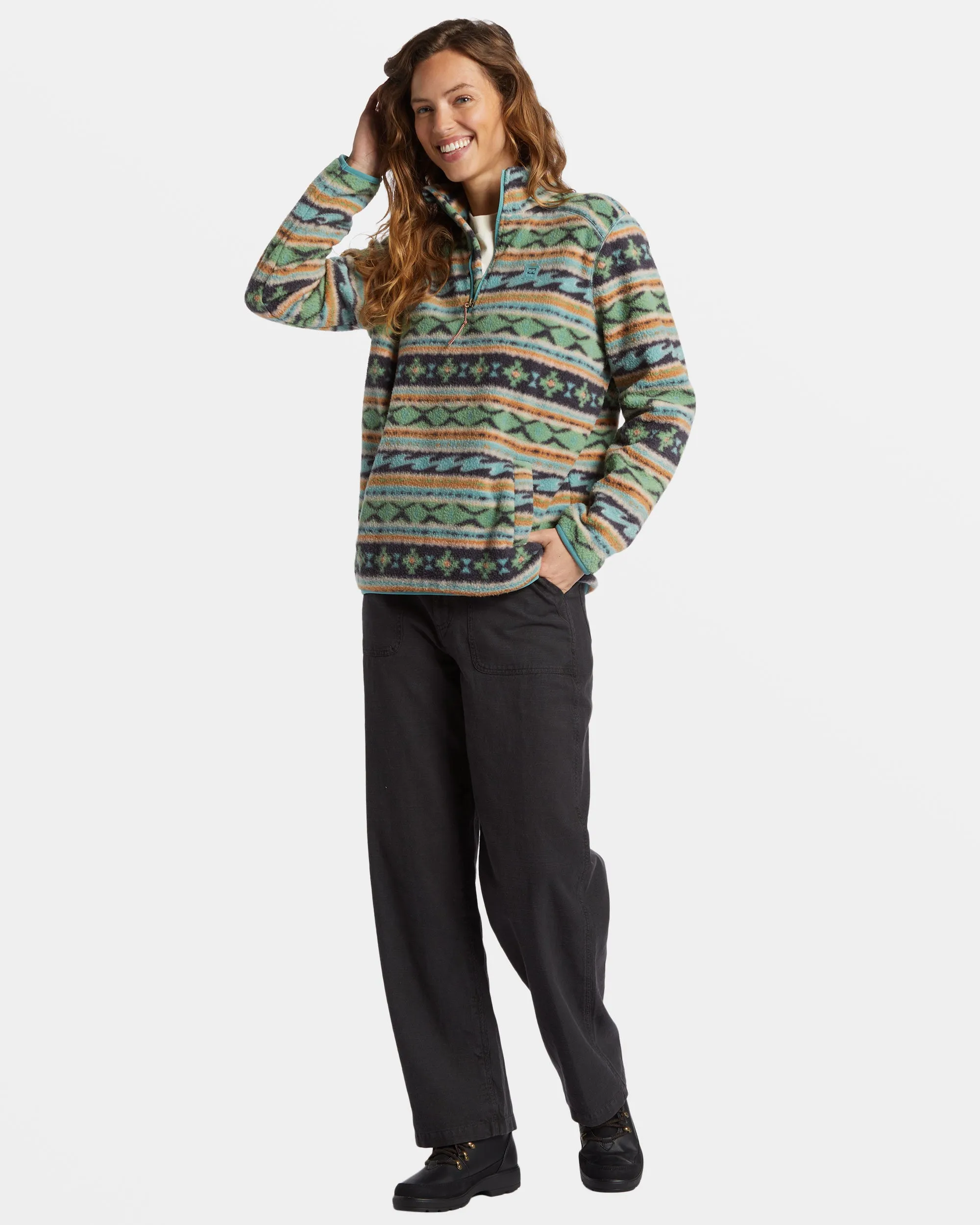 A/Div Boundary Mock 3 Half-Zip Pullover Sweatshirt - Salty Sage sold by Billabong product image thumbnail 4