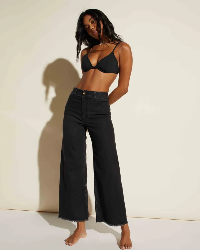 Free Fall High-Waist Pants - Black Rinse sold by Billabong