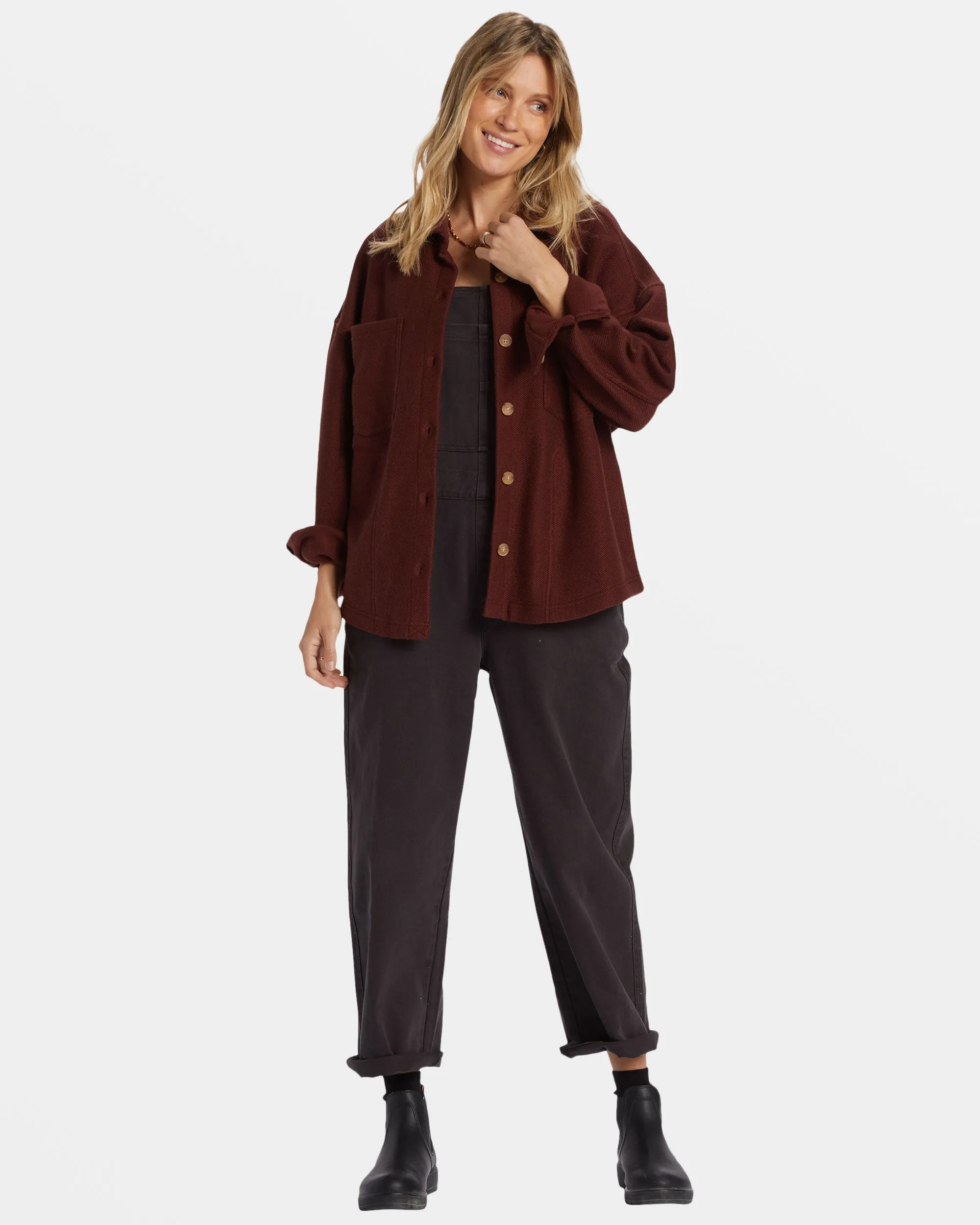 Everytime Oversized Shacket - Choc Chip sold by Billabong product image thumbnail 4