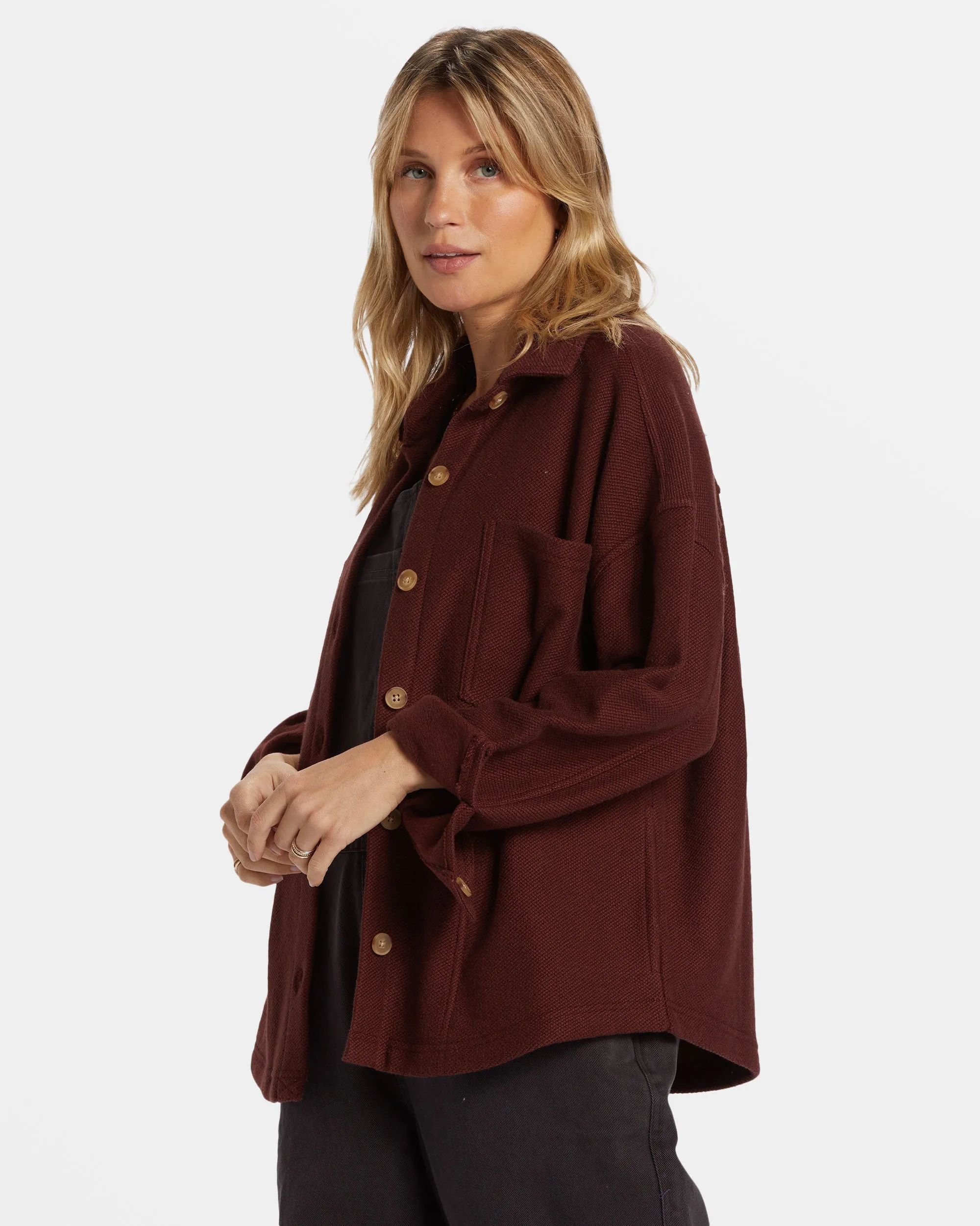 Everytime Oversized Shacket - Choc Chip sold by Billabong product image thumbnail 3