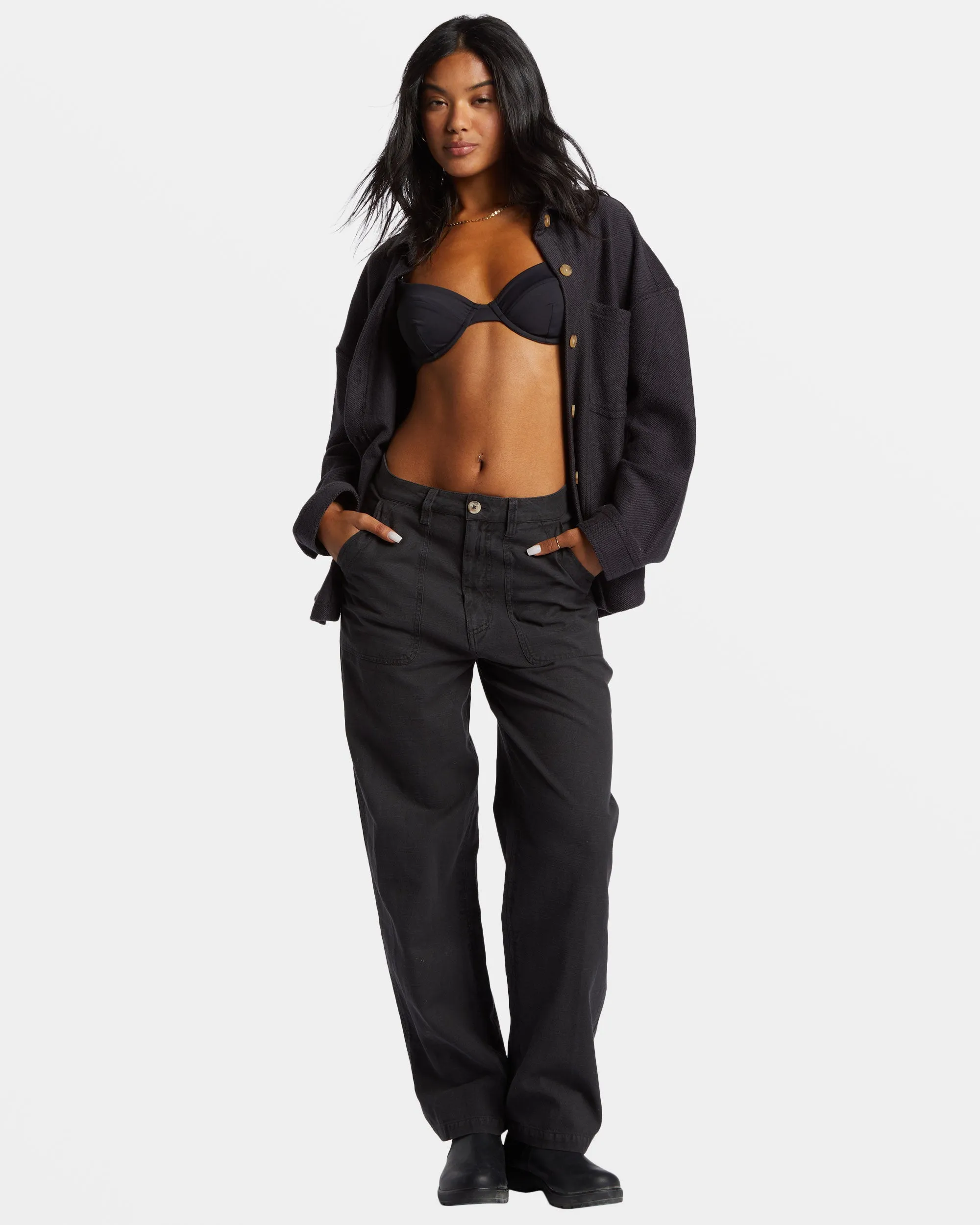 Everytime Oversized Shacket - Black Sands sold by Billabong product image thumbnail 4