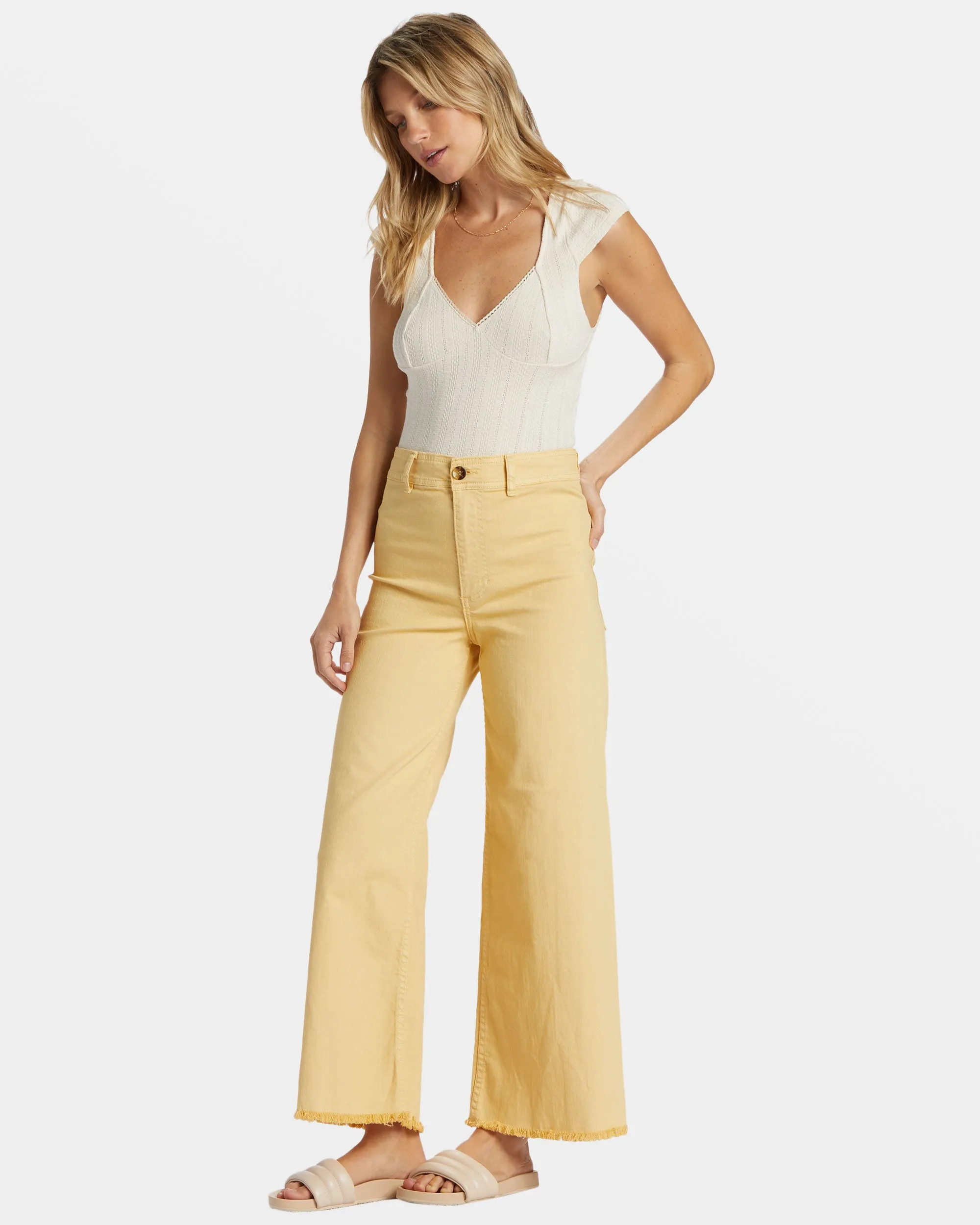 Free Fall High-Waist Pants - Pale Yellow sold by Billabong product image thumbnail 4