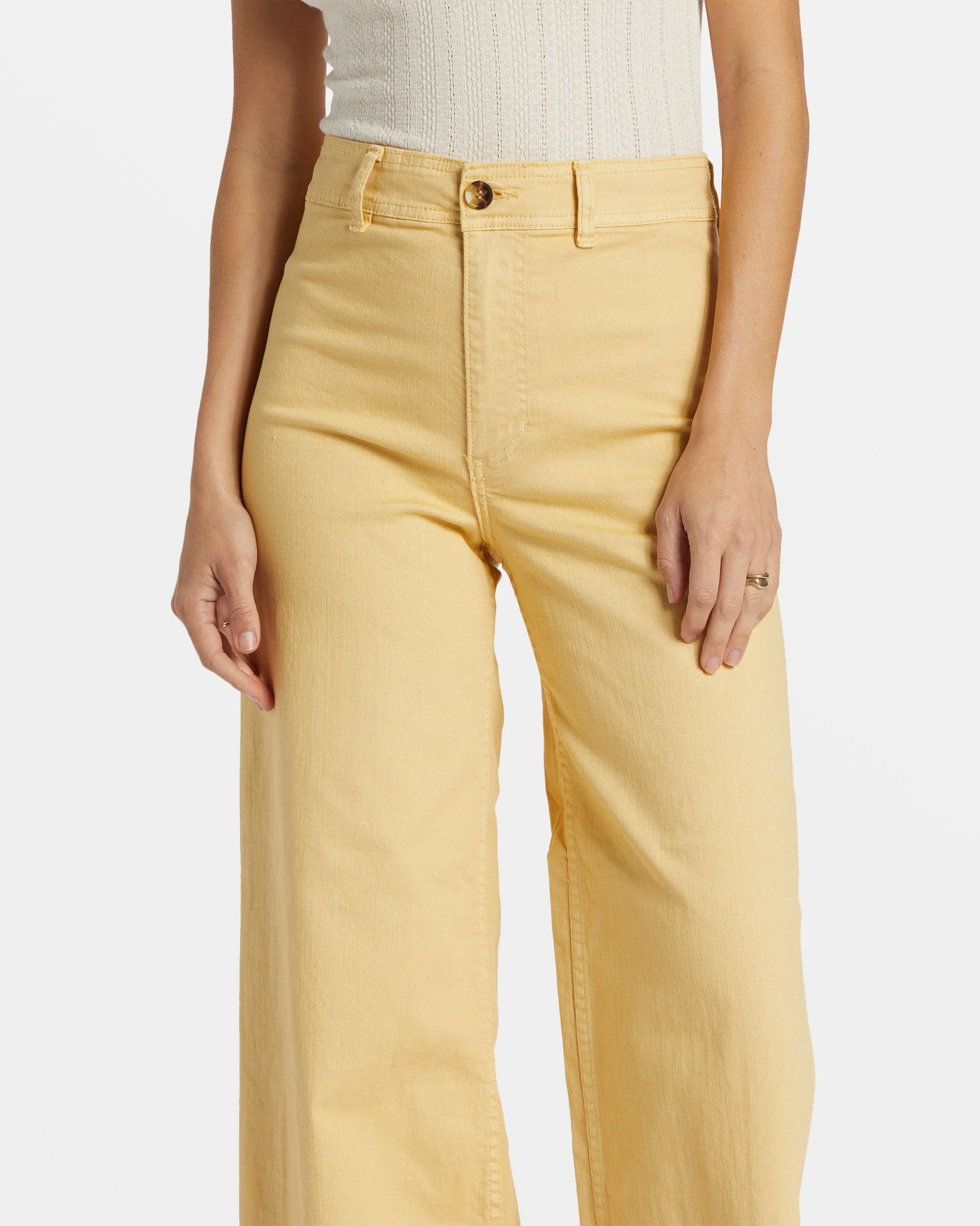 Free Fall High-Waist Pants - Pale Yellow sold by Billabong product image thumbnail 5