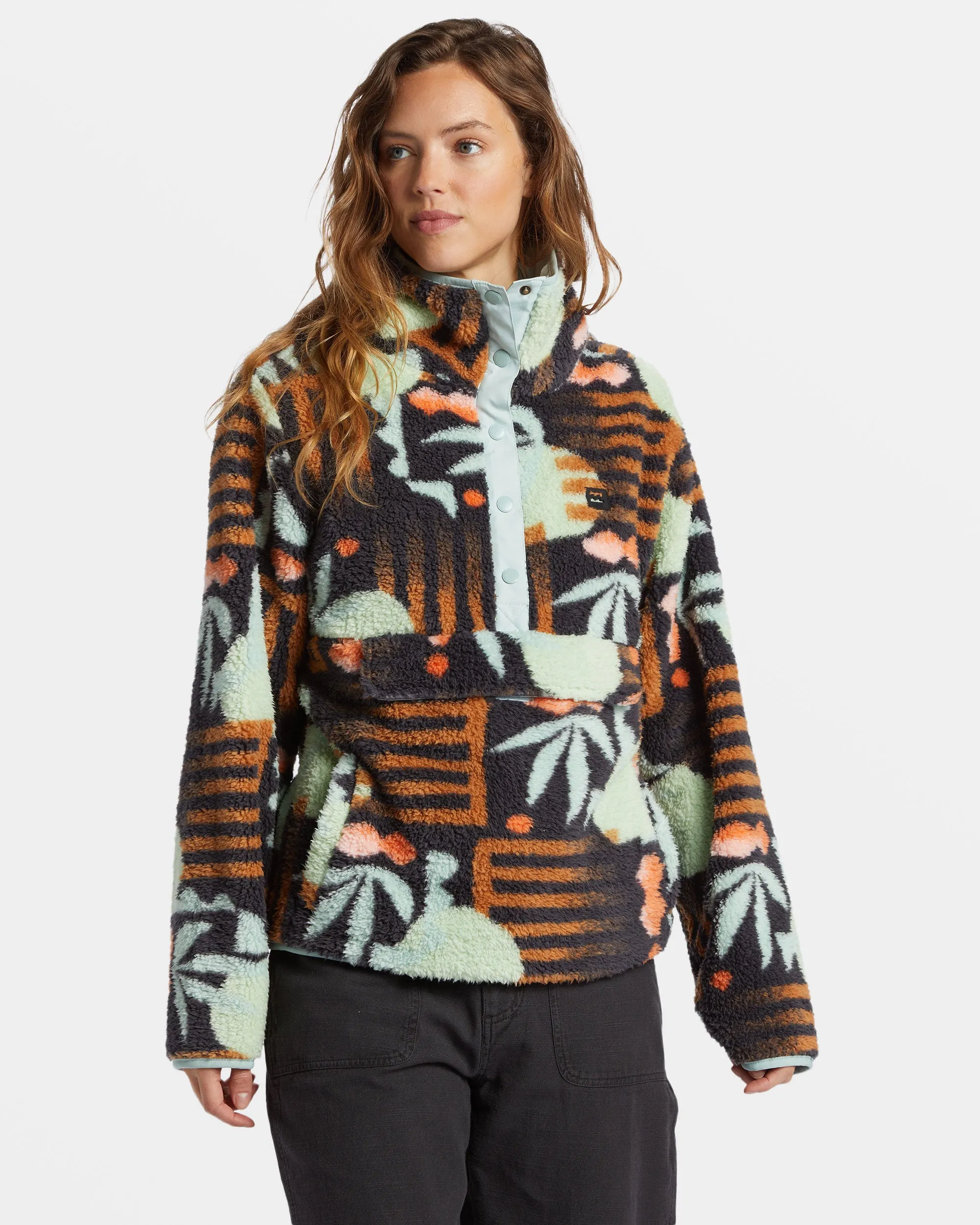 Switchback Mock Neck Fleece - Black Multi sold by Billabong
