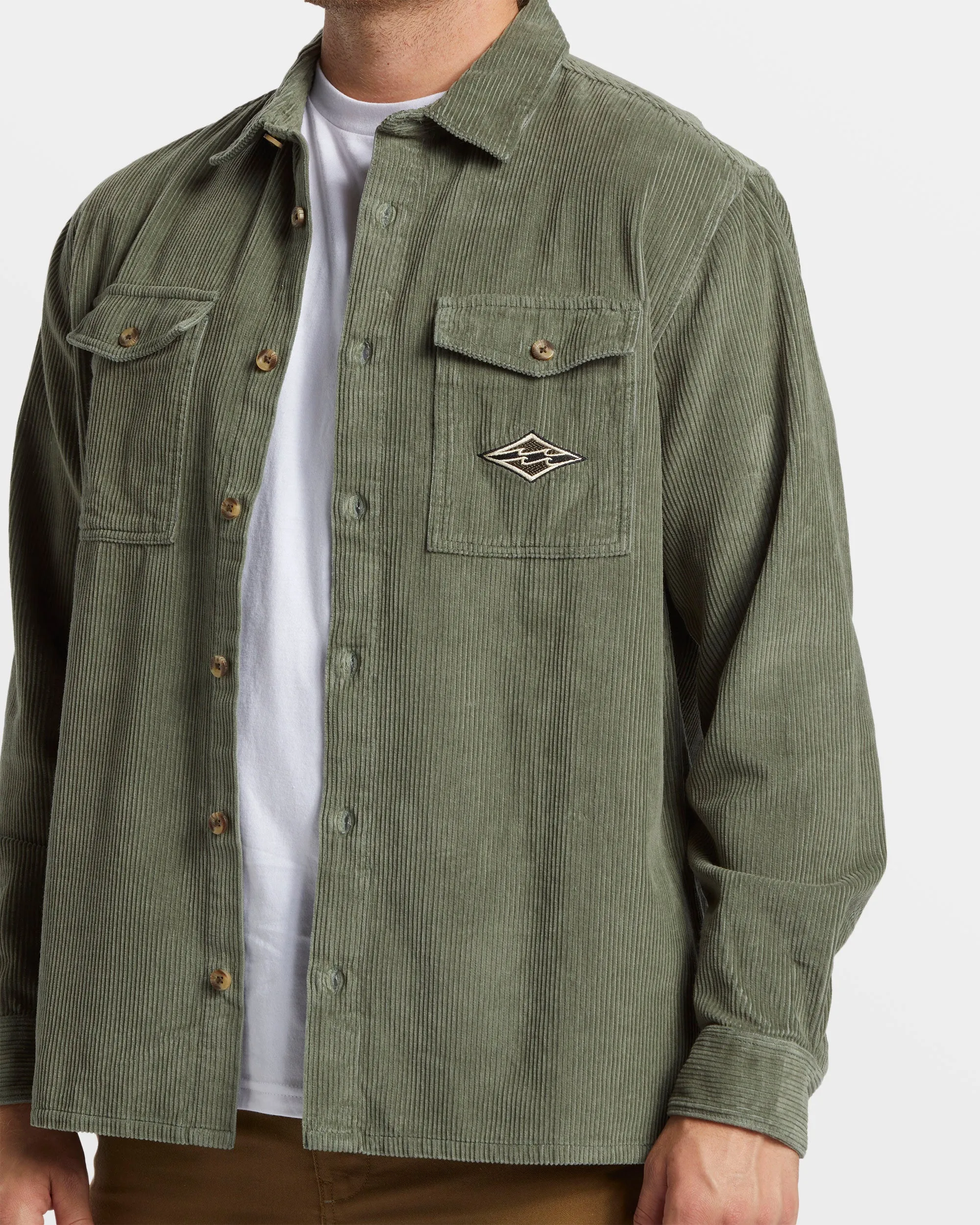 Bong Days Long Sleeve Cord Shirt - Sage sold by Billabong product image thumbnail 4