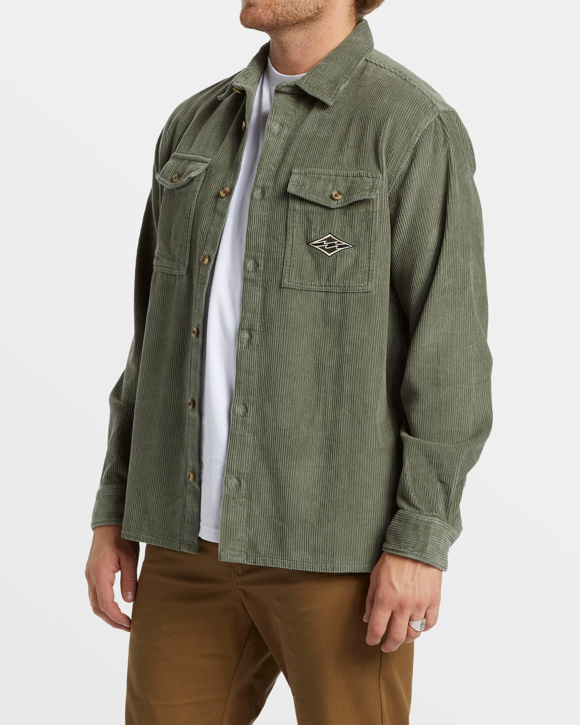 Bong Days Long Sleeve Cord Shirt - Sage sold by Billabong product image thumbnail 3