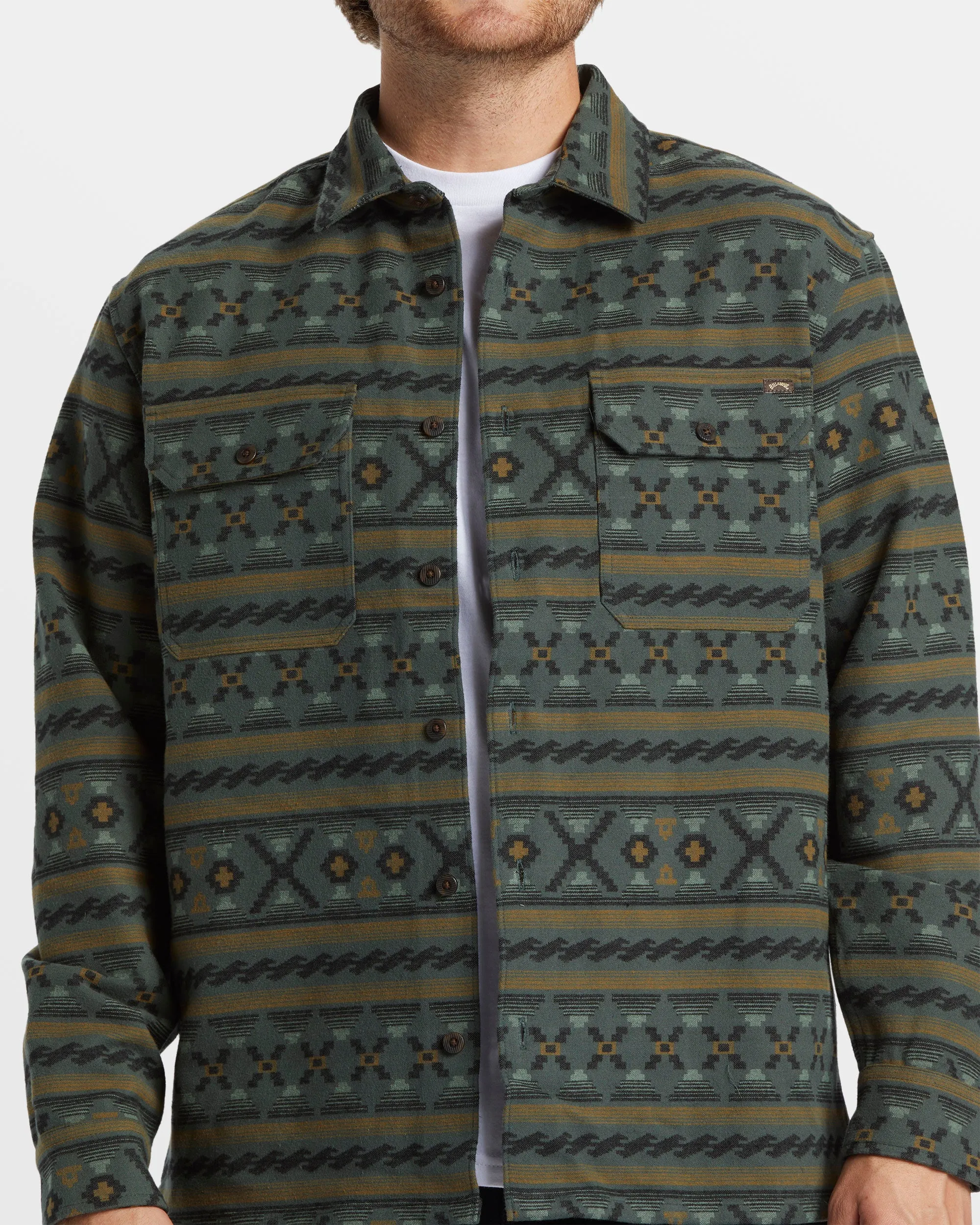 Offshore Jacquard Flannel Long Sleeve Shirt - Slate Green sold by Billabong product image thumbnail 4