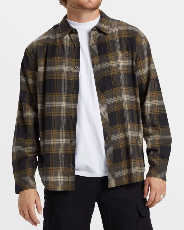 Coastline Long Sleeve Flannel Shirt - Military sold by Billabong
